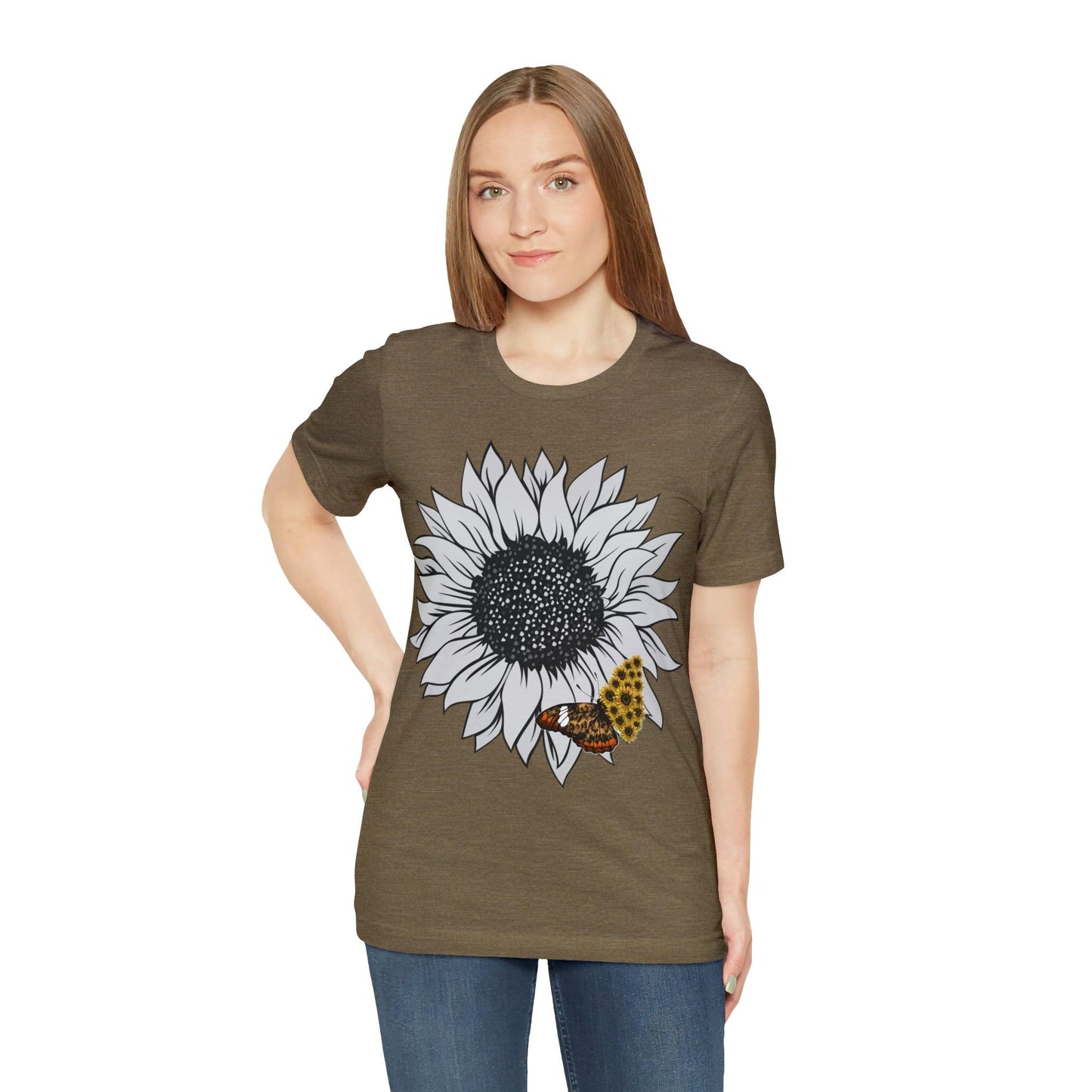Flower Shirt, Sunflower Shirt, Floral Tee Shirt, Garden Shirt, Womens Fall Summer Shirt Sunshine Tee, Gift for Gardener, Nature love shirt