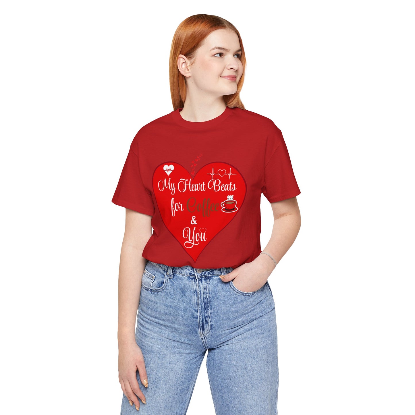 Coffee Lover Unisex Tee - My Heart Beats Design