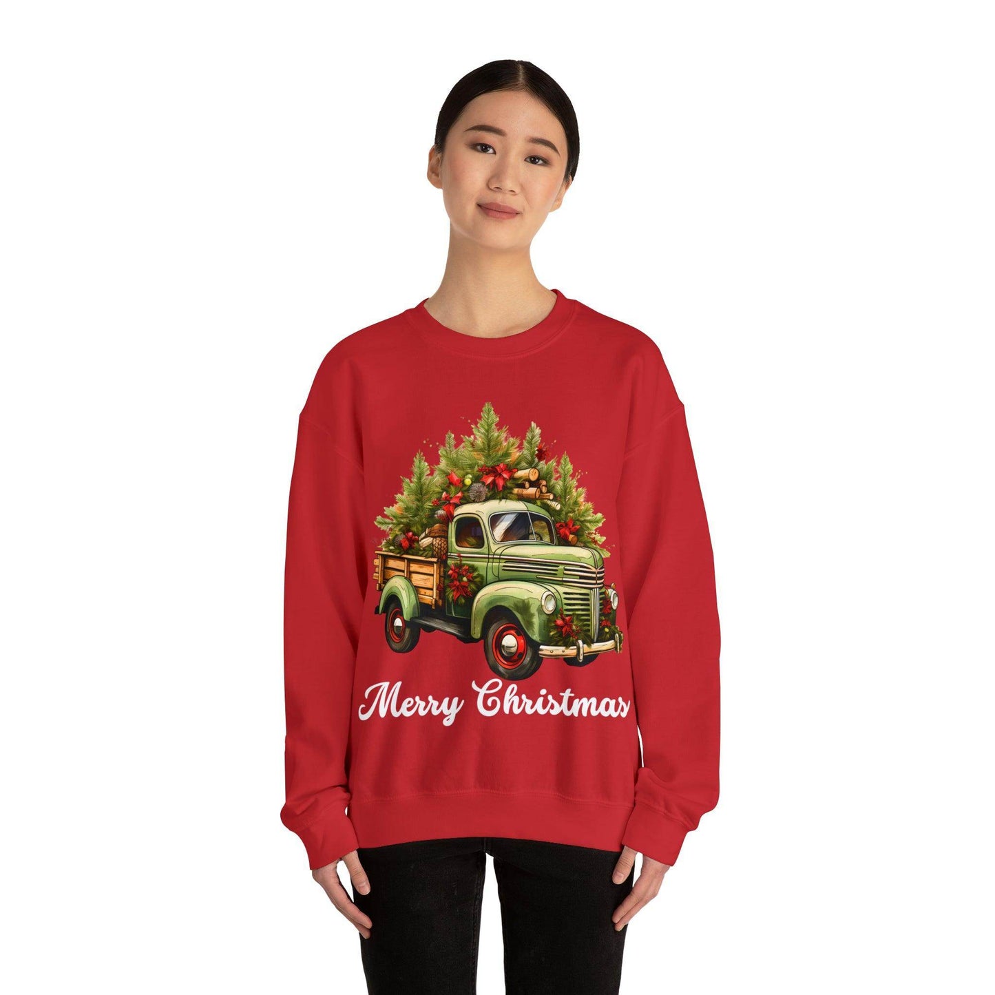 Christmas Sweatshirt Christmas Tree Sweatshirt Christmas Sweater Tree Truck Shirt Christmas Sweatshirt Tree Sweat Pine Tree - Giftsmojo