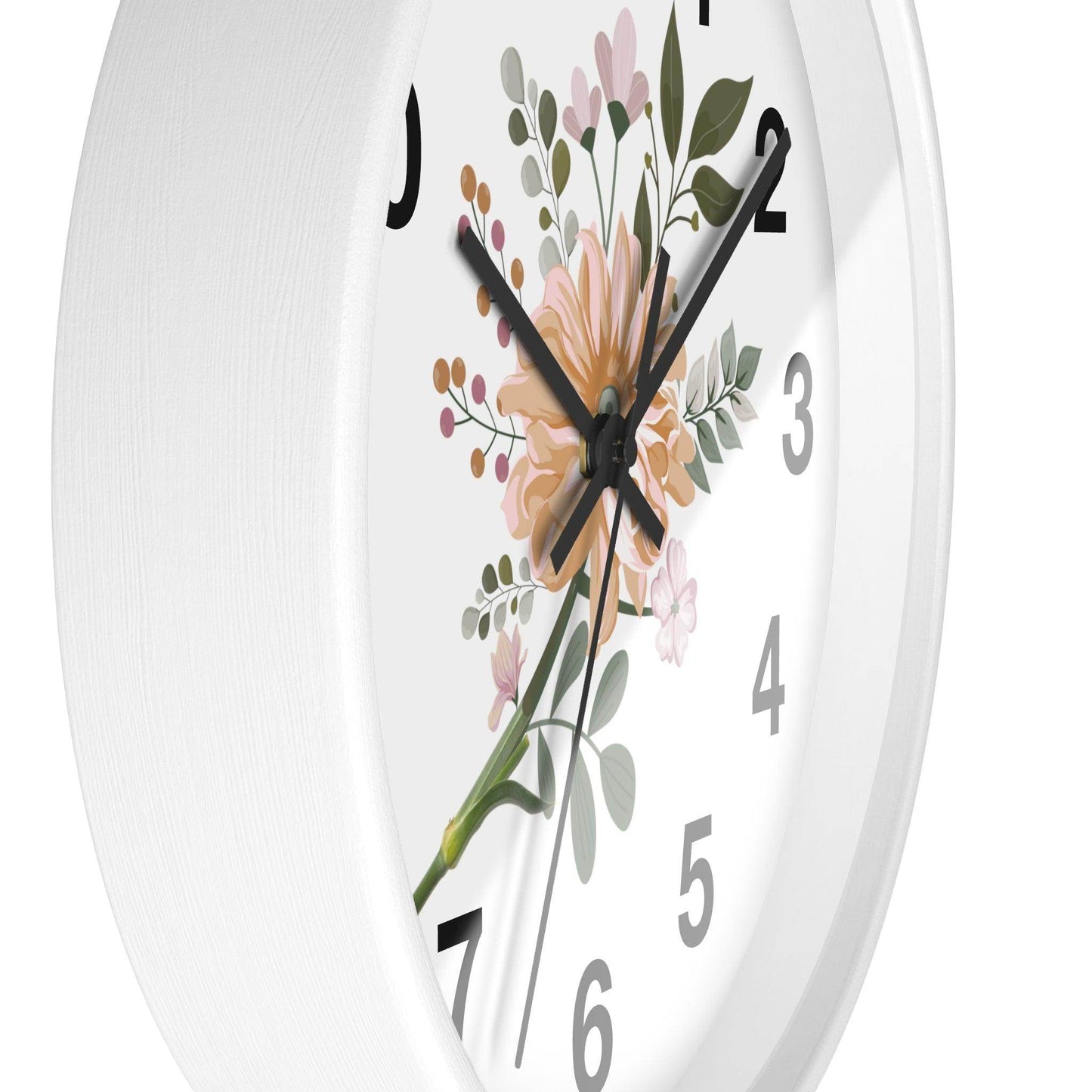 Flower Wall Clock Floral Wall Clock Home Decor Gift House Warming Gift - Mom Gift Unique Gift Farmhouse Clocks For Wall Living Room Bedroom - Giftsmojo