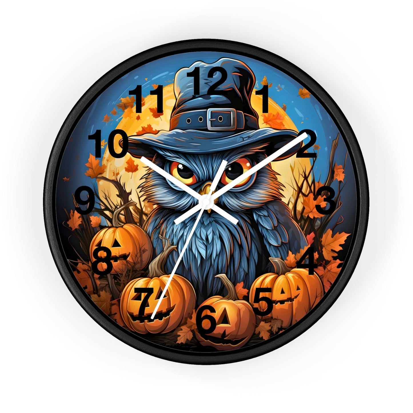 Happy HALLOTHANKSMAS Wall Clock Halloween Wall Clocks Thanksgiving Clock Fall Clock Halloween Decor