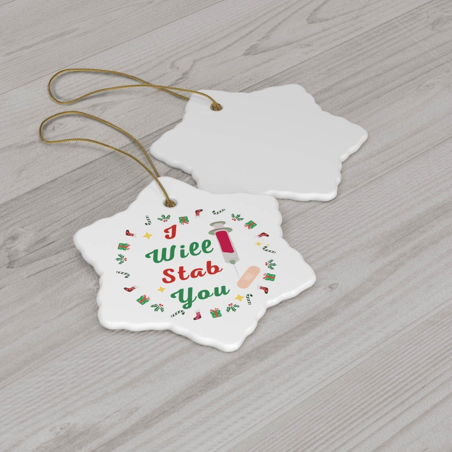 I will Stab You Nurse Christmas Ornament Nurse Ornament Nurse Christmas Tree Ornament Nurse Care Ornament Nurses Ornament Occupation Job - Giftsmojo