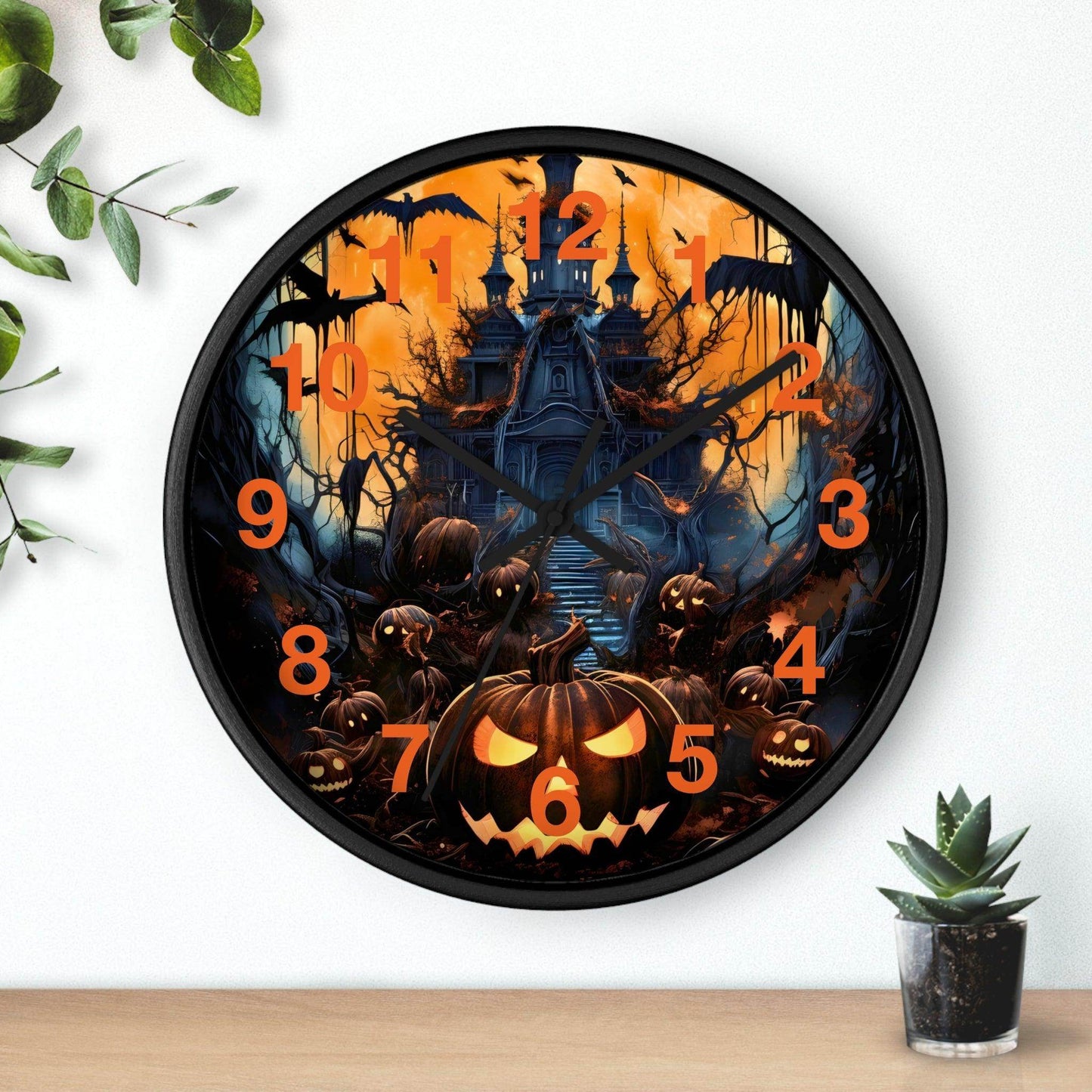Halloween Ghost Wall Clock Halloween Wall Clocks Halloween Clock Fall Clock Halloween Decor - Giftsmojo