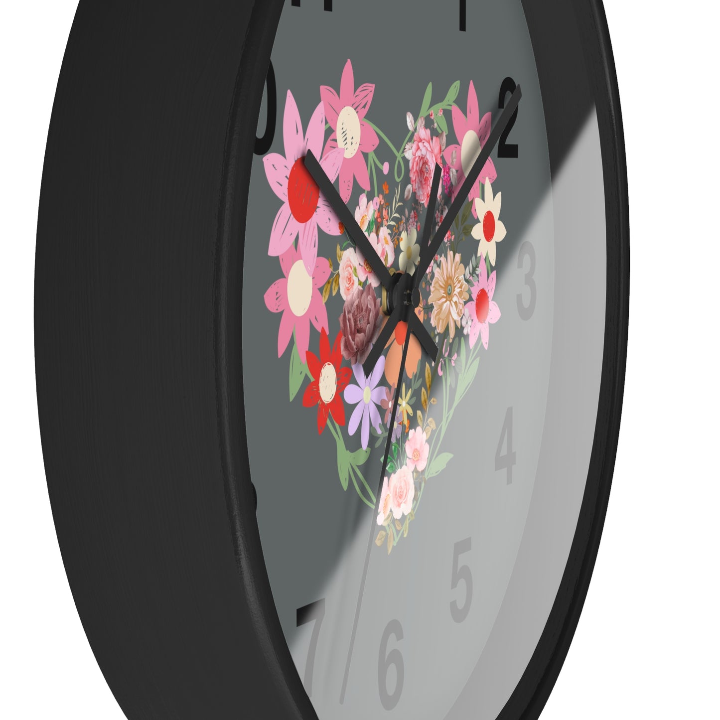 Flower Heart Wall Clock