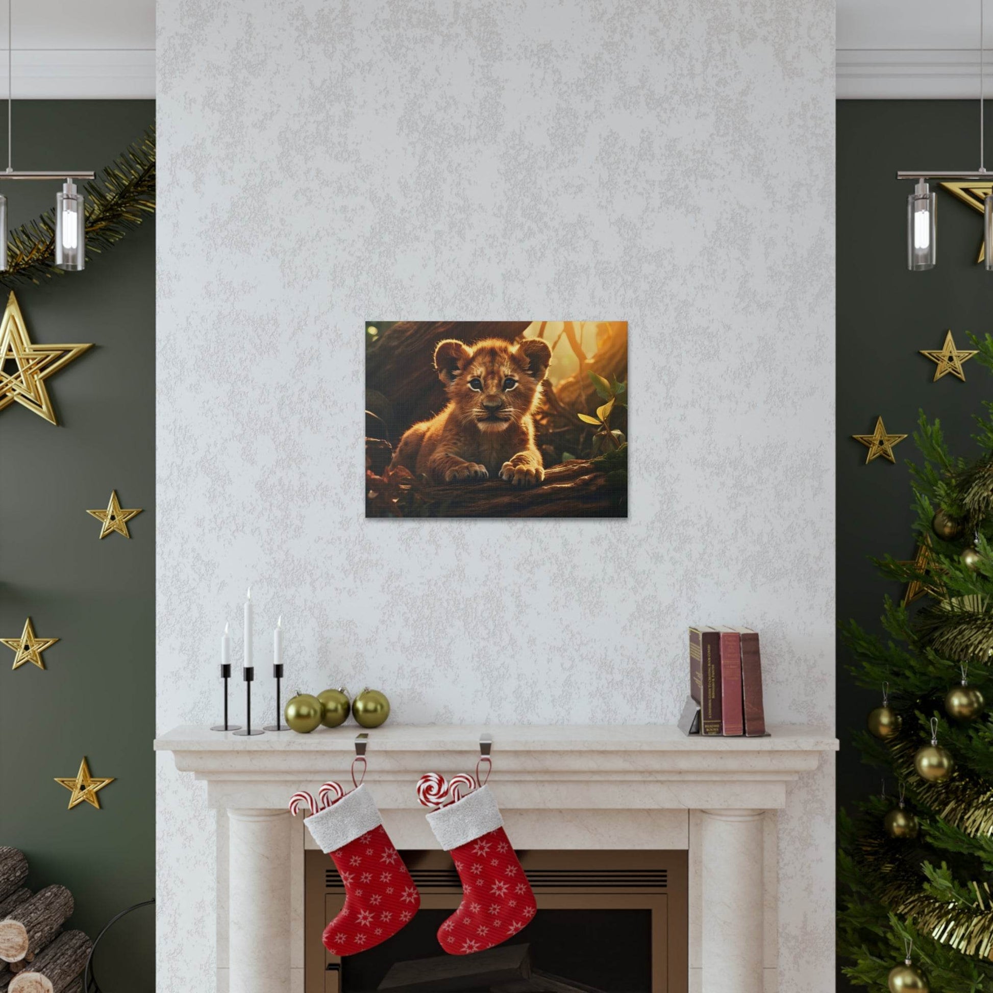 Baby Lion Cub Print Animal Nature Art Safari Nursery Canvas Gallery Wraps Baby Lion Print Large Canvas Art Animal Wall Art Lover Gift - Giftsmojo