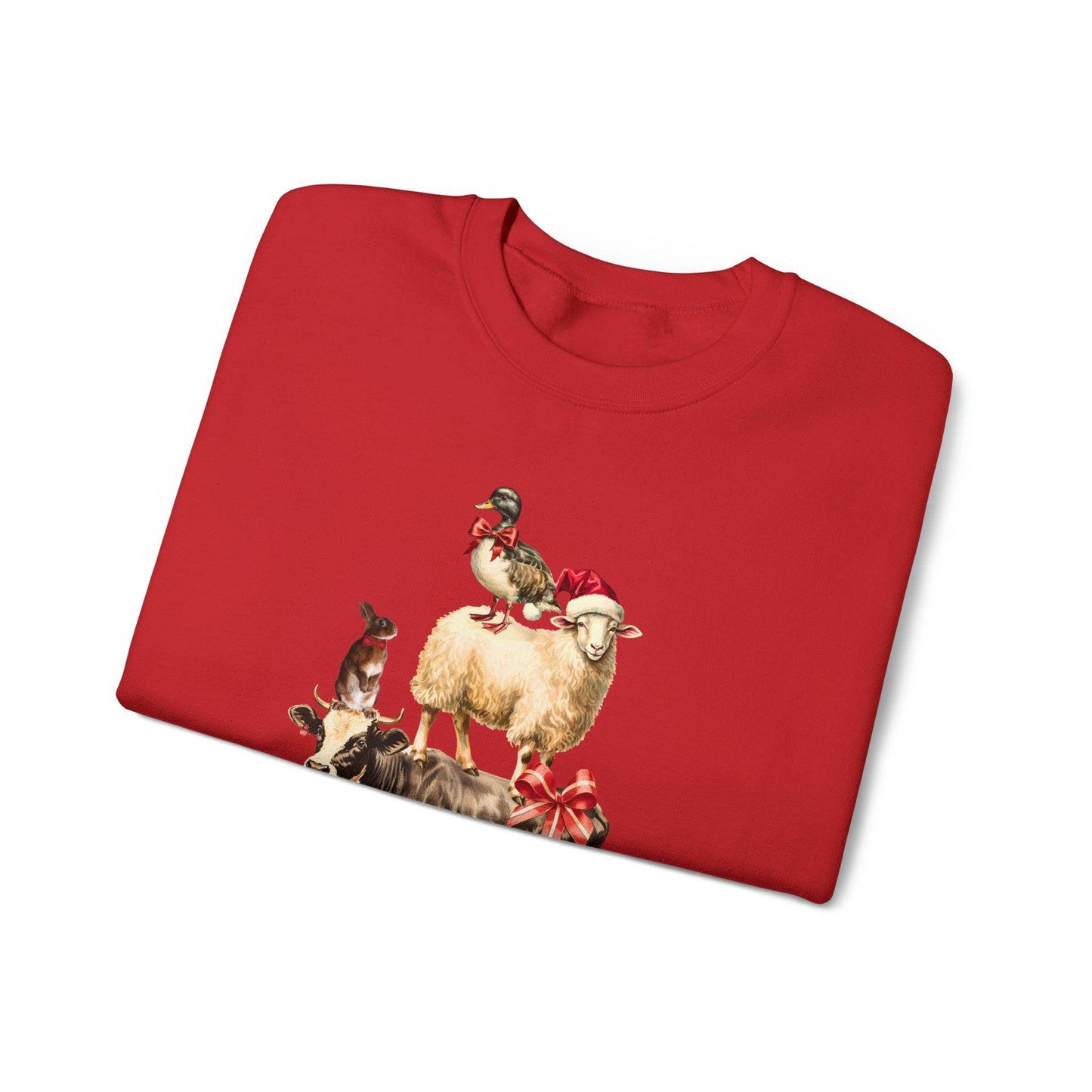 Farm Christmas Sweatshirt Christmas On The Farm Sweatshirt Christmas Sheep Sweatshirt Christmas Sweater Trendy Christmas Shirt - Giftsmojo