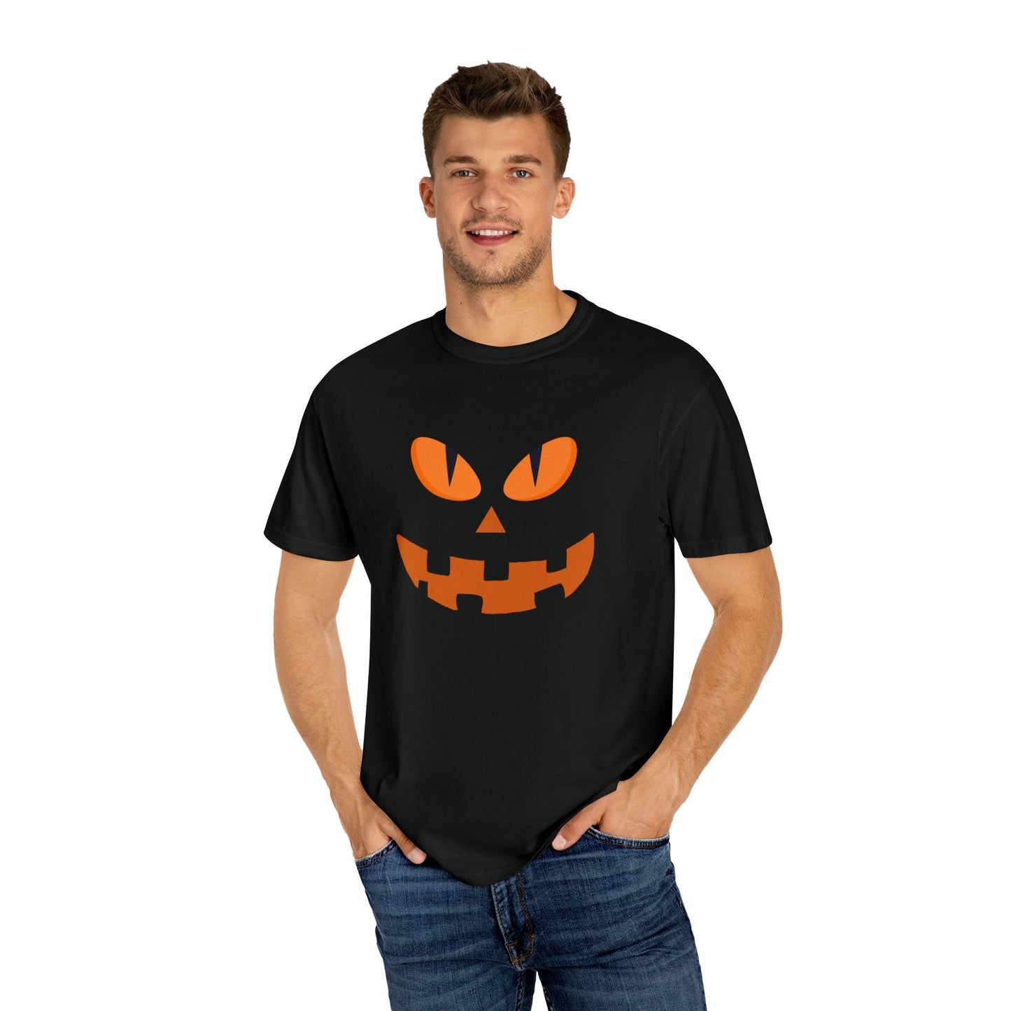 Cute Pumpkin Face Shirt Retro Halloween Tshirt, Vintage Shirt Halloween Shirt Pumpkin Face Halloween Costume Comfort Colors - Giftsmojo