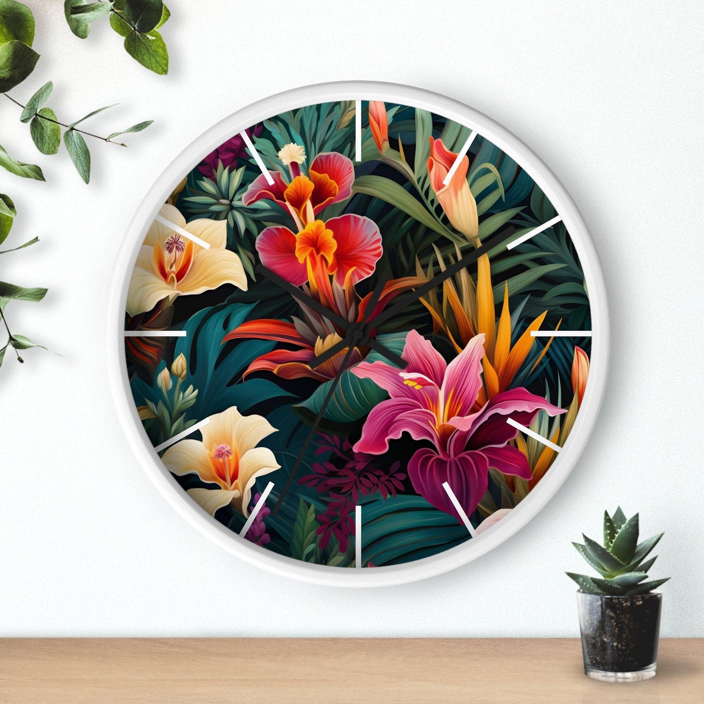 Wild Flower Wall Clock Flower Wall Clocks Home Clock Spring Clock Floral Clock Home Decor