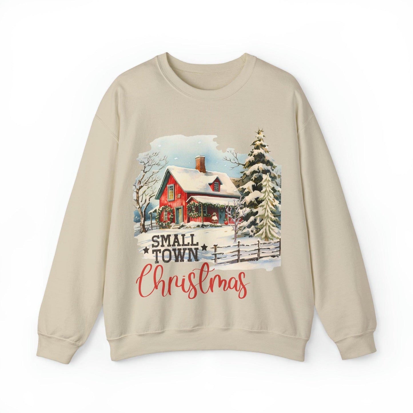 Small Town Christmas Sweatshirt Christmas on The Farm Sweatshirt Mooey Christmas Farm Sweatshirt Christmas Sweater Trendy Christmas Shirt Farmers - Giftsmojo