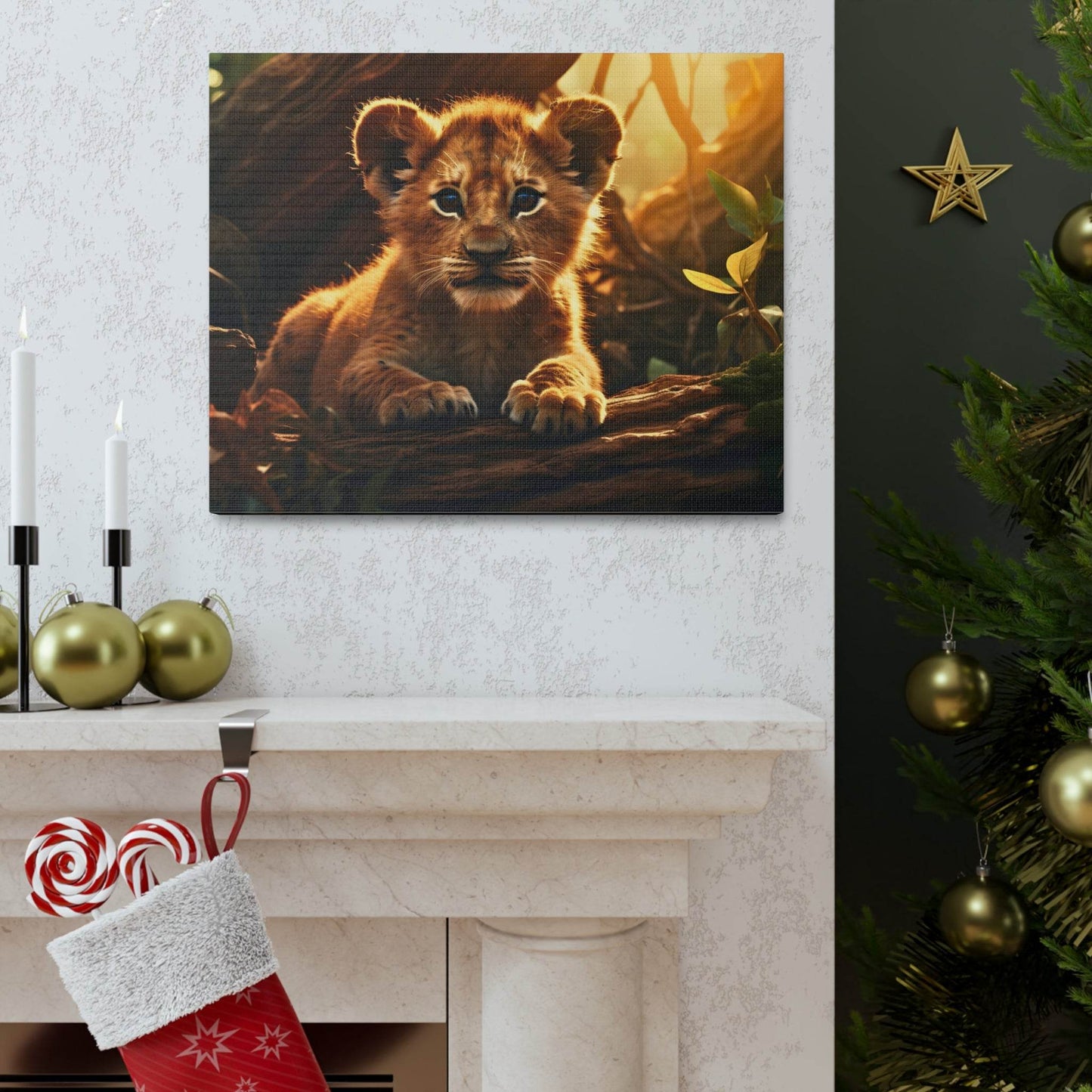 Baby Lion Cub Print Animal Nature Art Safari Nursery Canvas Gallery Wraps Baby Lion Print Large Canvas Art Animal Wall Art Lover Gift - Giftsmojo