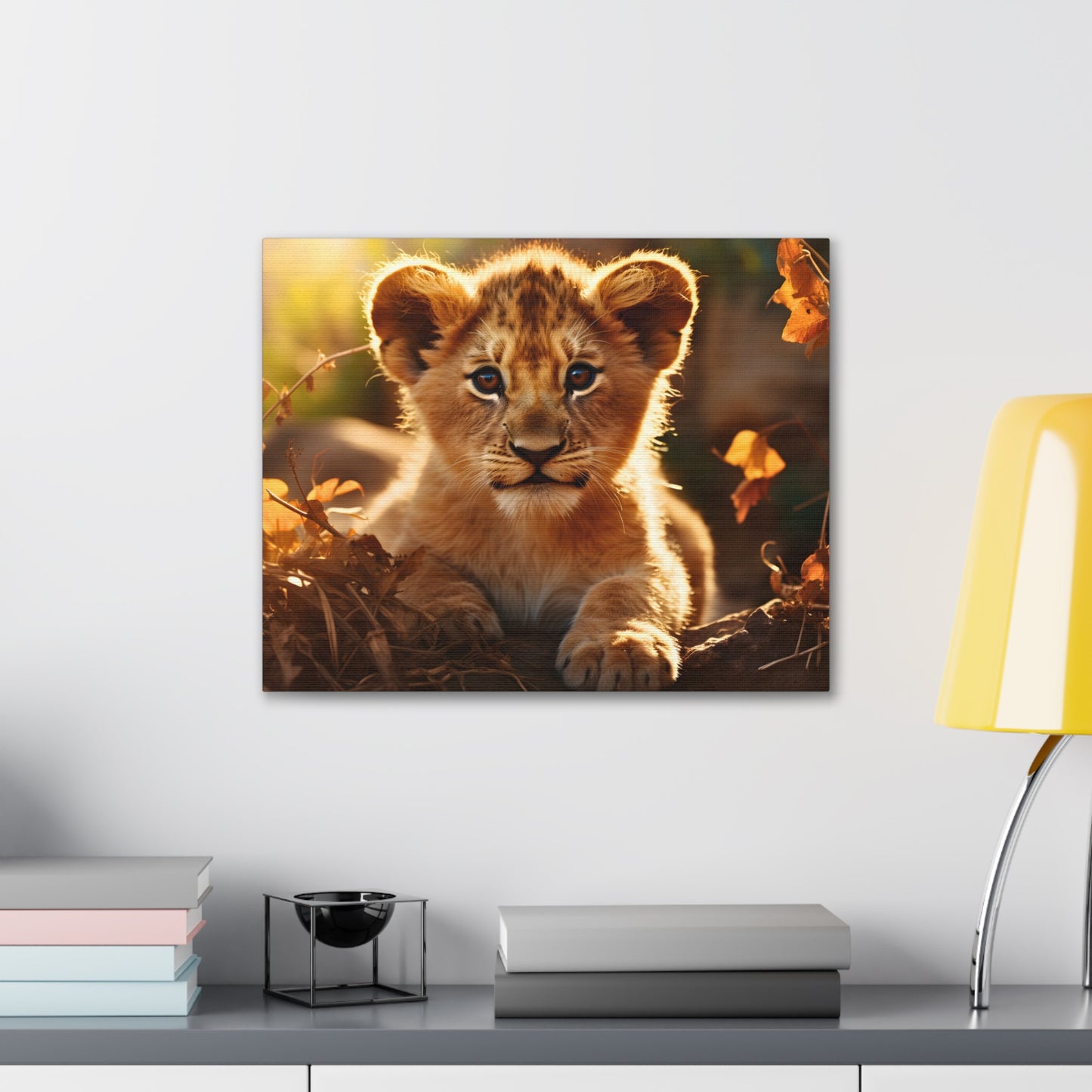 Baby Lion Cub Print Animal Nature Art Safari Nursery Canvas Gallery Wraps Baby Lion Print Large Canvas Art Animal Wall Art Lover Gift