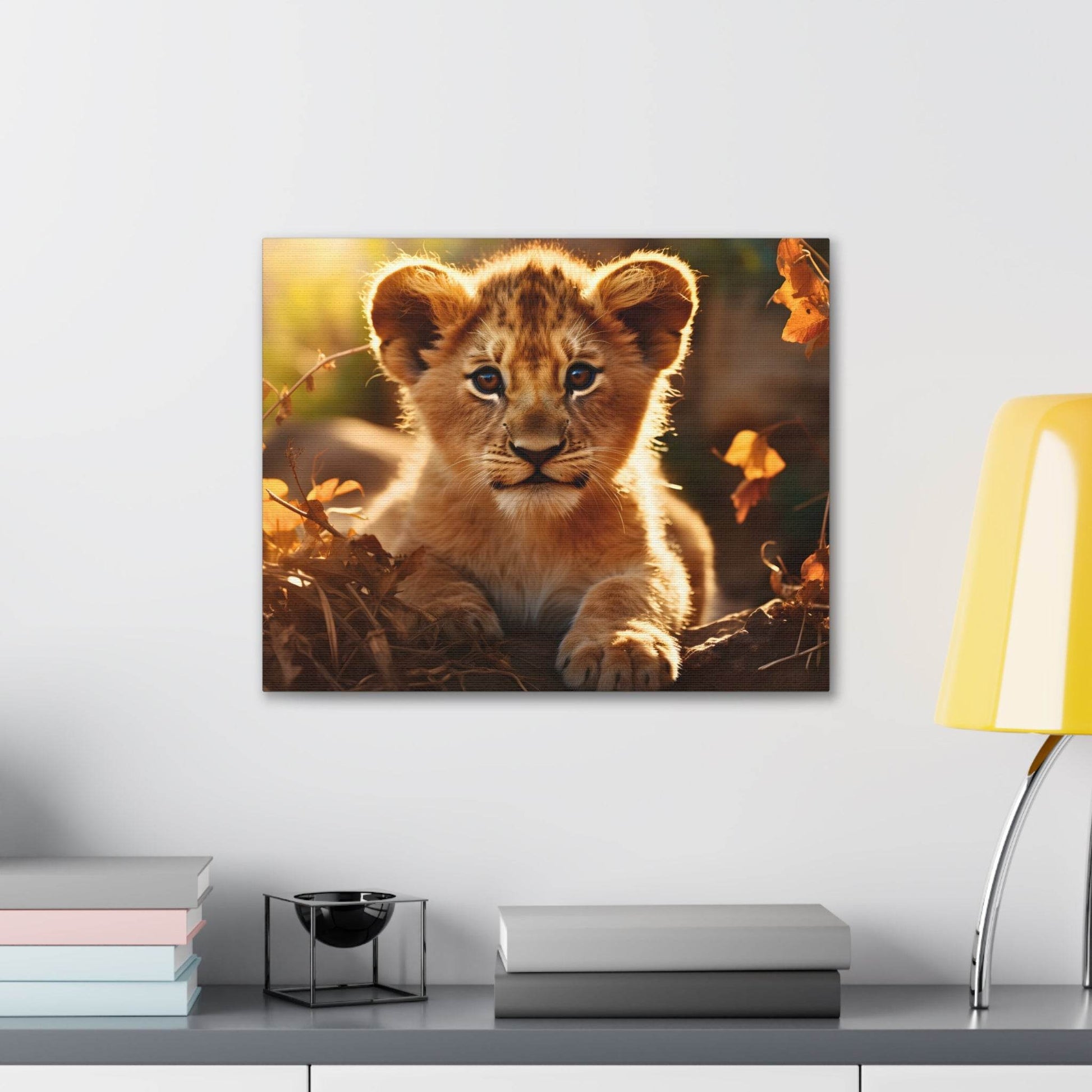 Baby Lion Cub Print Animal Nature Art Safari Nursery Canvas Gallery Wraps Baby Lion Print Large Canvas Art Animal Wall Art Lover Gift - Giftsmojo