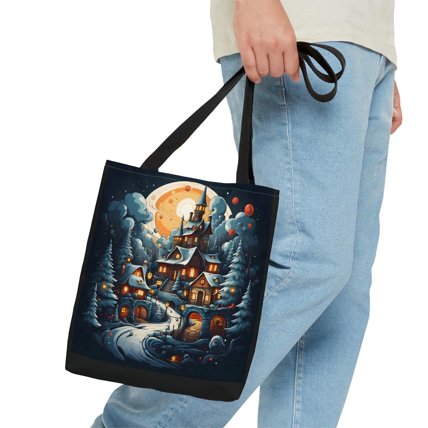 Christmas Bag Cute Christmas Bag - Aesthetic Bag, Christmas Village Bag, Mom Bag Canvas Bag Christmas Tote Bag Gift