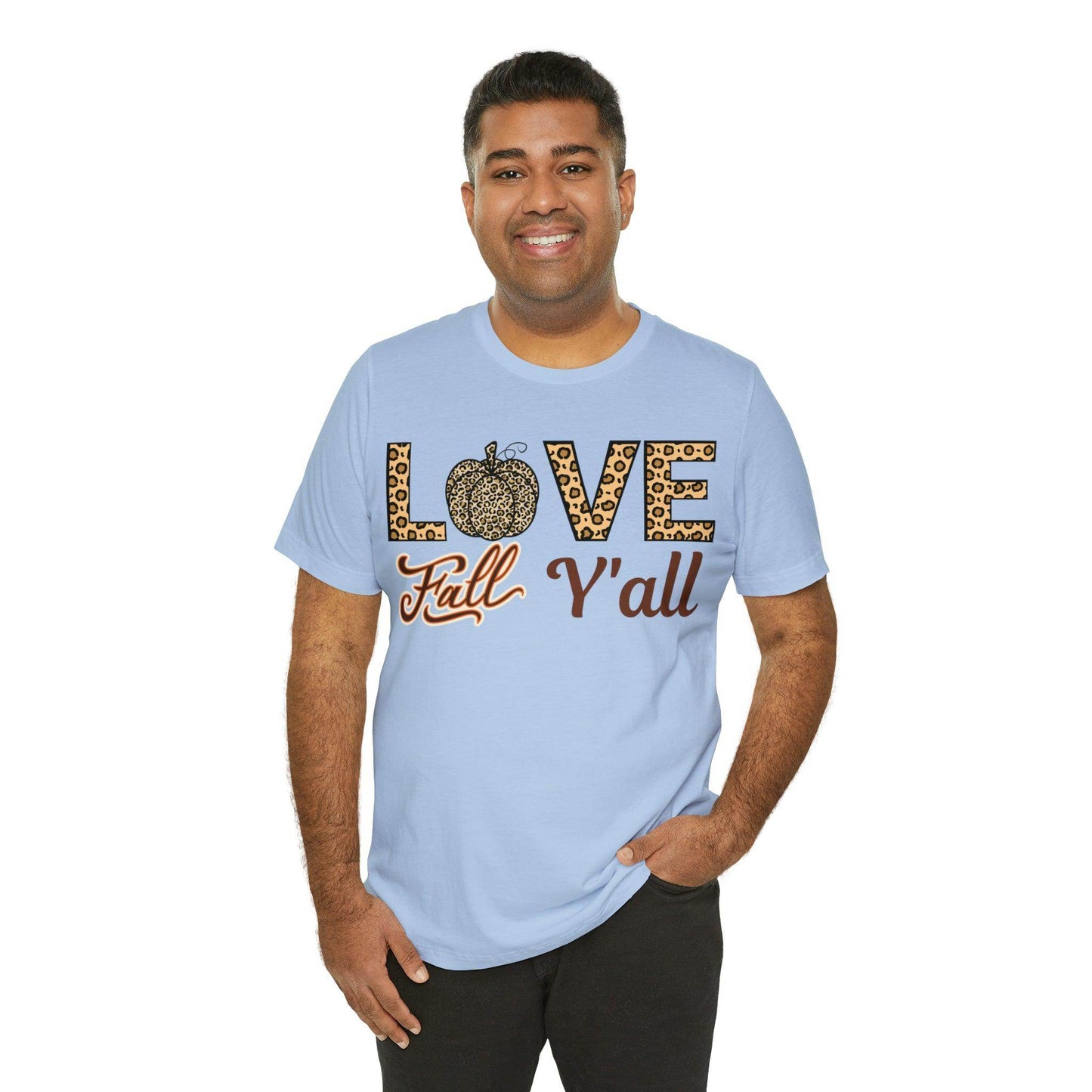 Leopard Print Love Fall Y'all Shirt, Pumpkin Shirt, Fall Shirt for Fall Lovers, Fall Gift - Giftsmojo