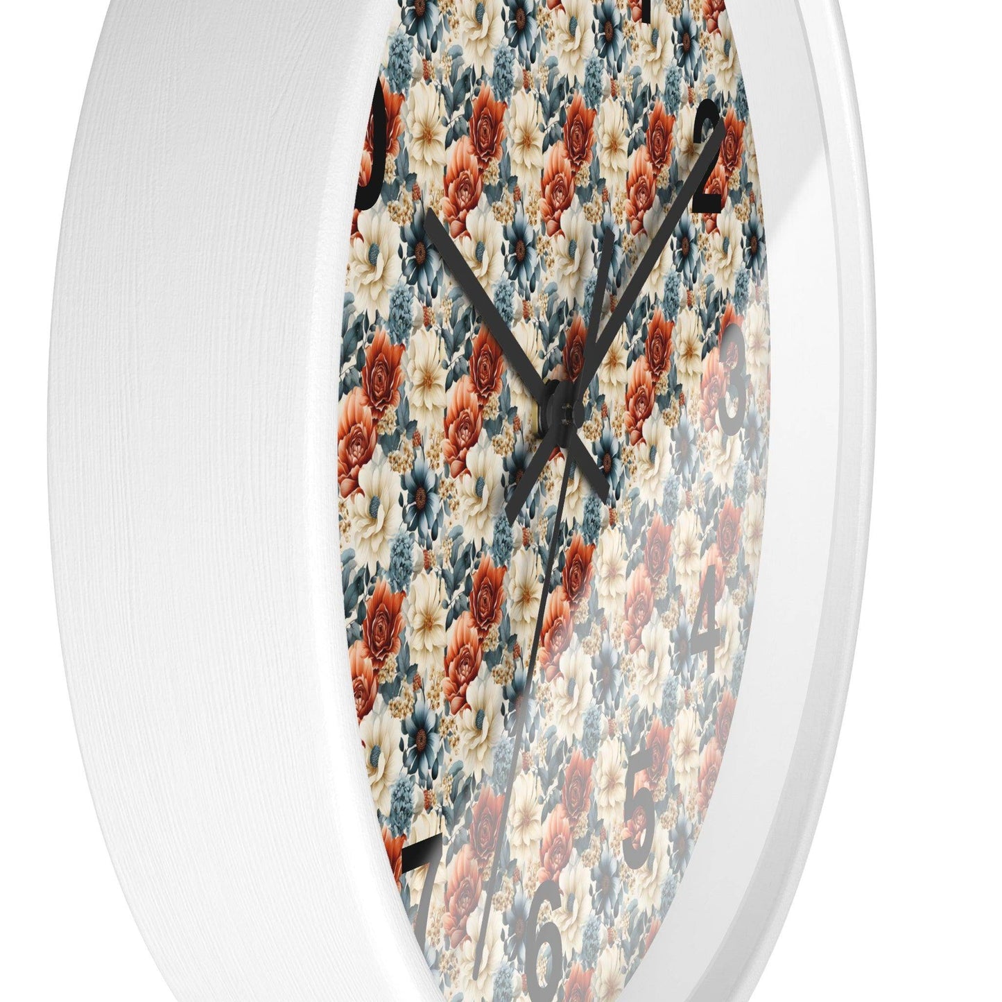 Flower Wall Clock Floral Wall Clock Kids Room Home Decor New Home House Warming Gift New Home Owner, Dorm Room Clock Collage Student Clock - Giftsmojo