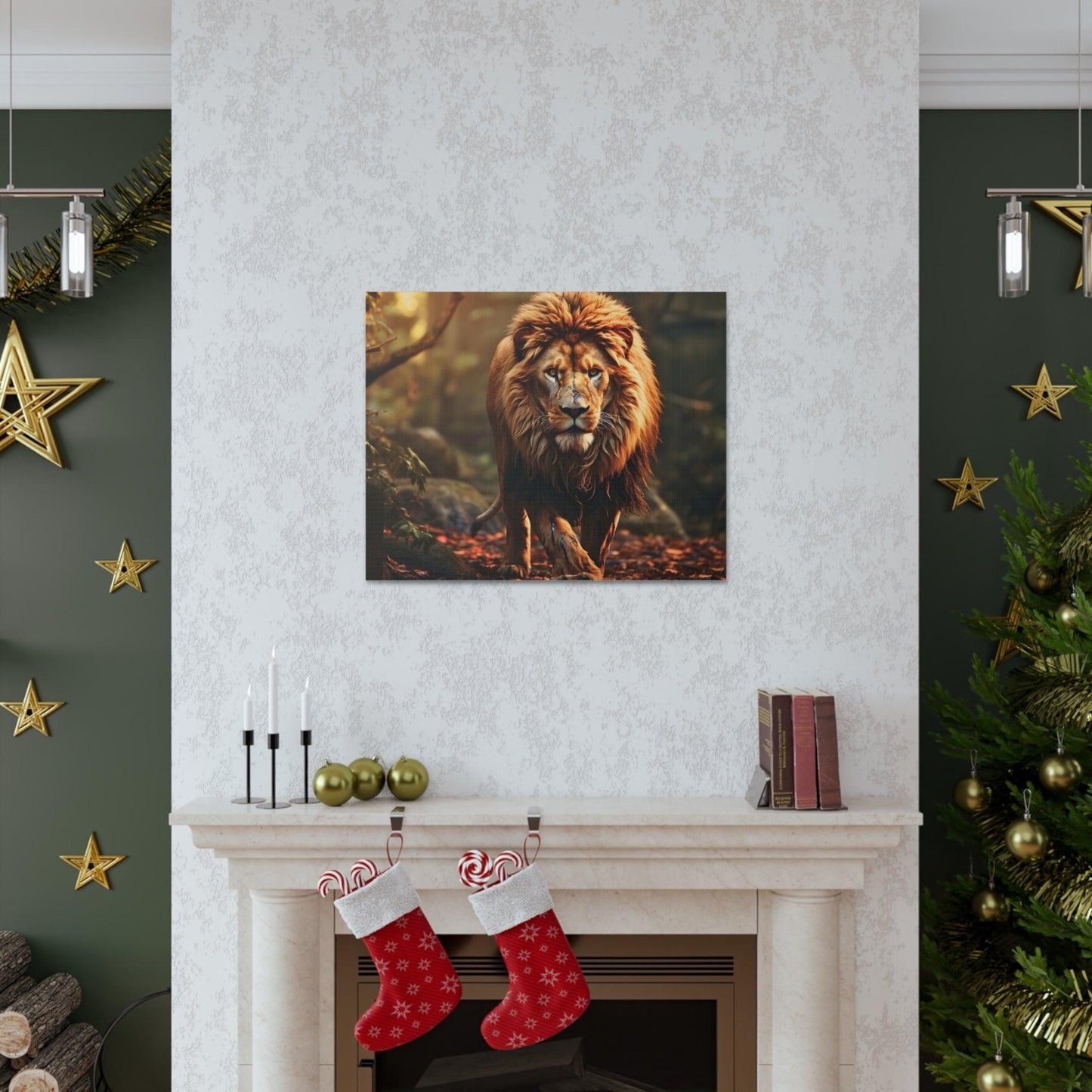 Wounded Lion In Nature Art Canvas Gallery Wraps Lion Print Large Canvas Art Animal Wall Art minimalist Wall Art Lover Gift