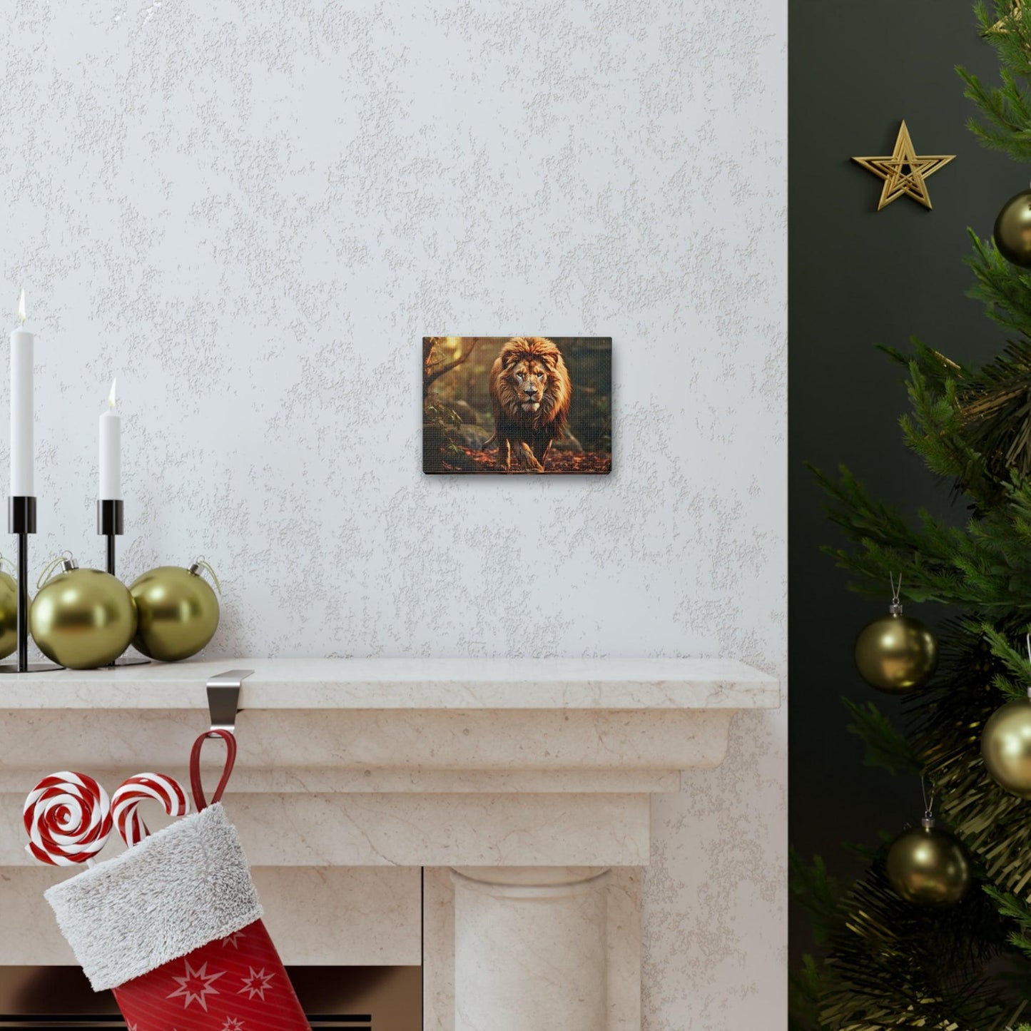 Wounded Lion In Nature Art Canvas Gallery Wraps Lion Print Large Canvas Art Animal Wall Art minimalist Wall Art Lover Gift