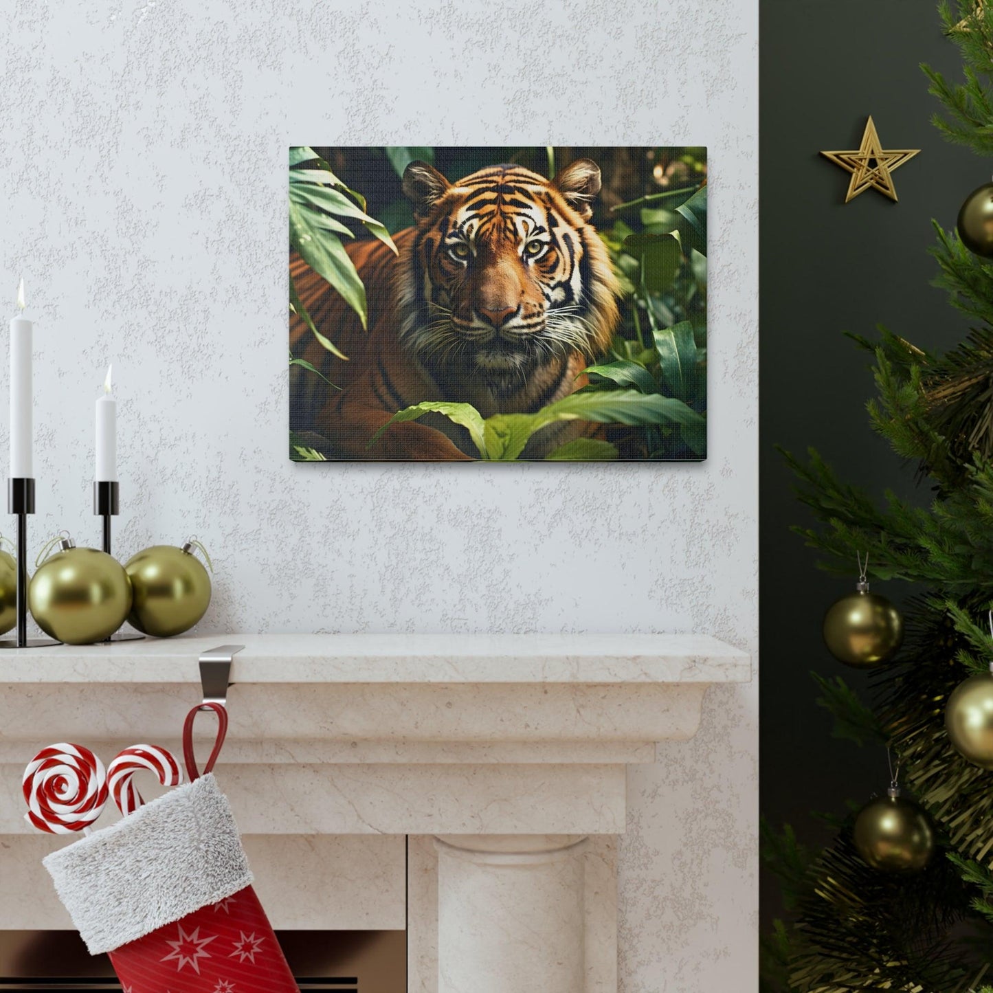 Tiger In Nature Art Canvas Gallery Wraps Tiger Print Large Canvas Art Animal Wall Art minimalist Wall Art Lover Gift - Giftsmojo