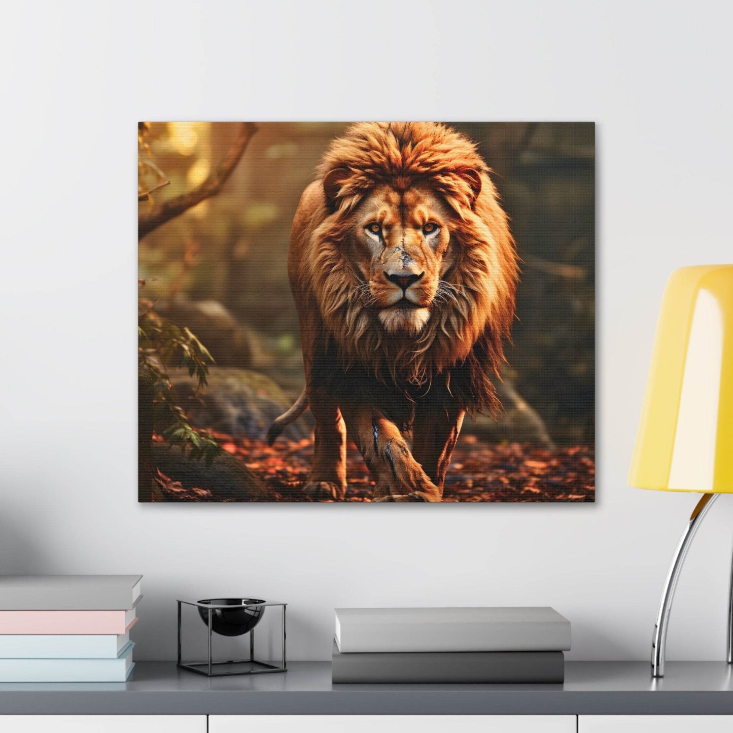 Wounded Lion In Nature Art Canvas Gallery Wraps Lion Print Large Canvas Art Animal Wall Art minimalist Wall Art Lover Gift - Giftsmojo