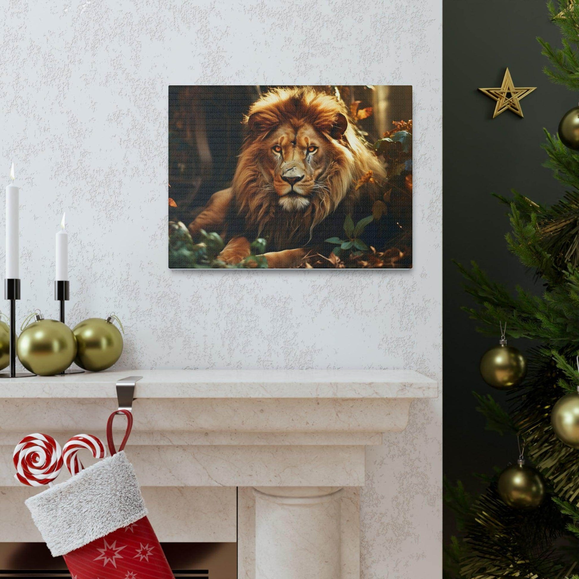 Lion In Nature Art Canvas Gallery Wraps Lion Print Large Canvas Art Animal Wall Art minimalist Wall Art Lover Gift - Giftsmojo
