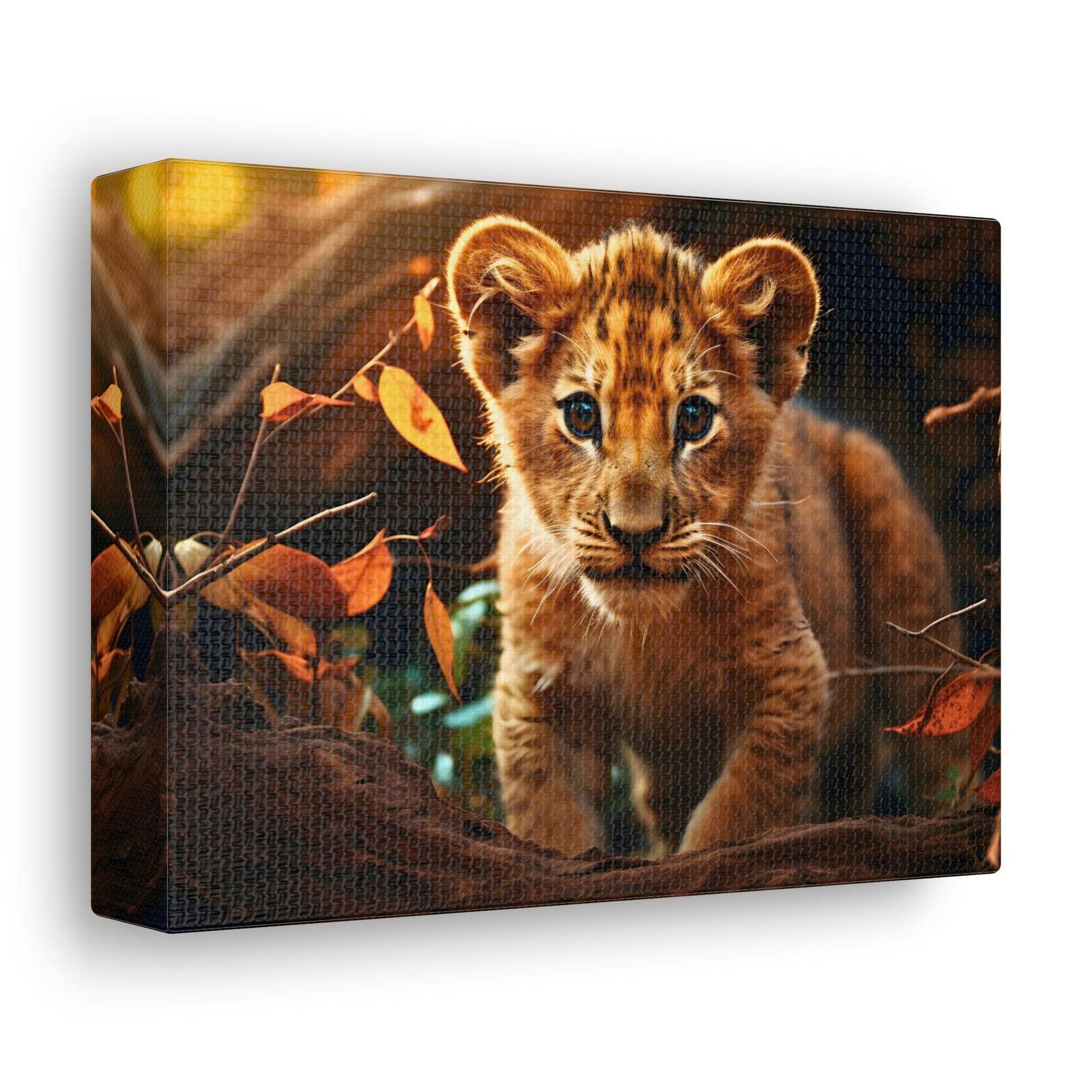 Baby Lion Cub Print Animal Nature Art Safari Nursery Canvas Gallery Wraps Baby Lion Print Large Canvas Art Animal Wall Art Lover Gift - Giftsmojo