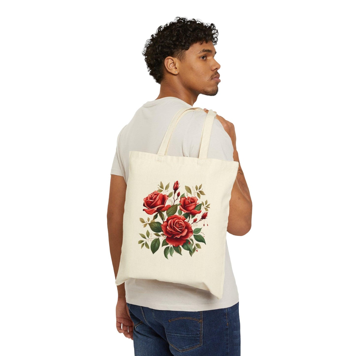 Christmas Bag Floral Tote Bag Christmas Flower Totes Canvas Tote Bag Shopping Bag Gift For Women Totes Birthday Gift Bag Bridal Gift Tote Bag - Giftsmojo