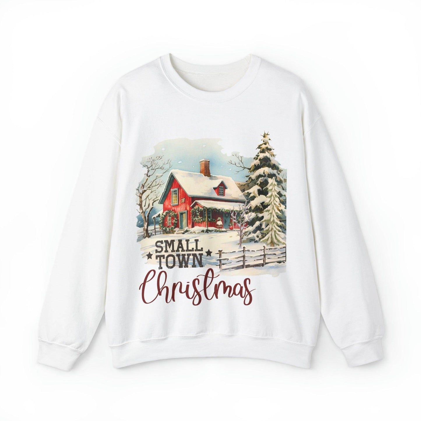 Small Town Christmas Sweatshirt Christmas on The Farm Sweatshirt Mooey Christmas Farm Sweatshirt Christmas Sweater Trendy Christmas Shirt Farmers - Giftsmojo