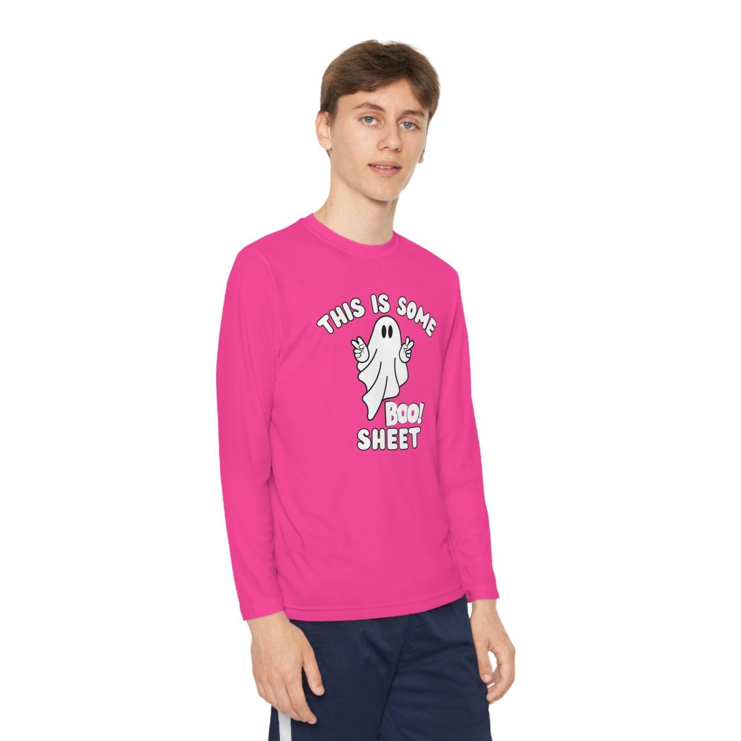 This is some Boo Sheet Youth Halloween Costume Long Sleeve Competitor Tee Boo Sheet Halloween Shirt - Giftsmojo