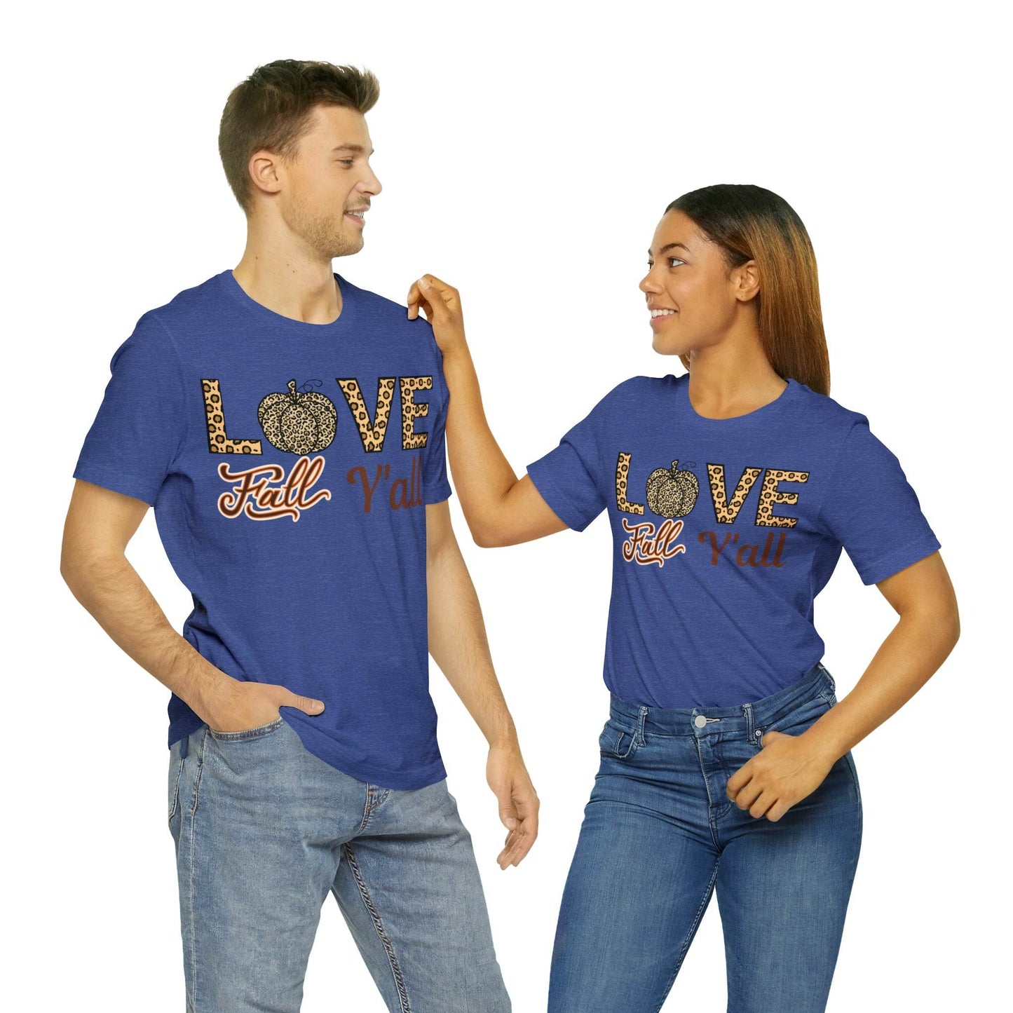 Leopard Print Love Fall Y'all Shirt, Pumpkin Shirt, Fall Shirt for Fall Lovers, Fall Gift - Giftsmojo
