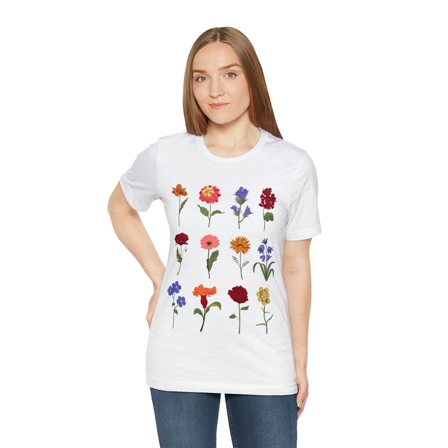 Wildflower Tshirt, Flower Shirt, Types of Flowers Shirt, Floral Tshirt, Gift for Women, Ladies Shirts Best Friend Gift, Plant Mom Nature Tee - Giftsmojo