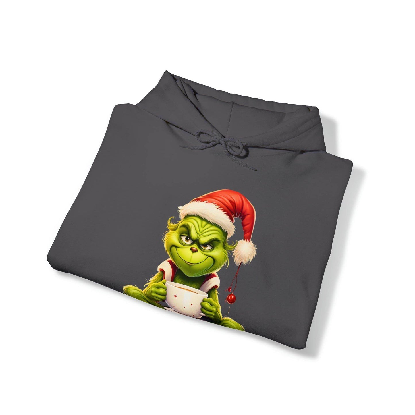 Funny Grinch Hooded Sweatshirt Grinch Christmas Sweatshirt Christmas Sweater Truck Pullover Christmas Tree Sweat Pine Tree Pullover Grinch With a Mug - Giftsmojo