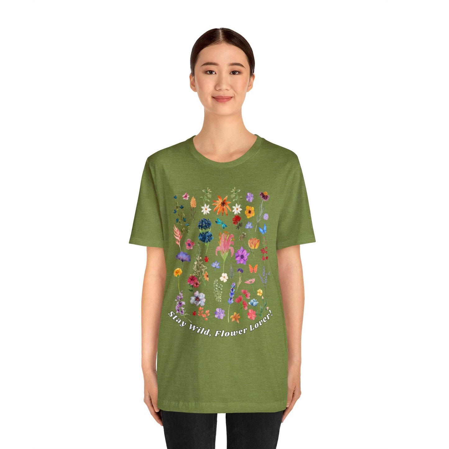 Wildflower Tshirt Flowers Shirt Floral Tshirt Flower Shirt Gift for Women - Ladies Shirts Best Friend Gift, Plant Mom Stay Wild flower lover - Giftsmojo