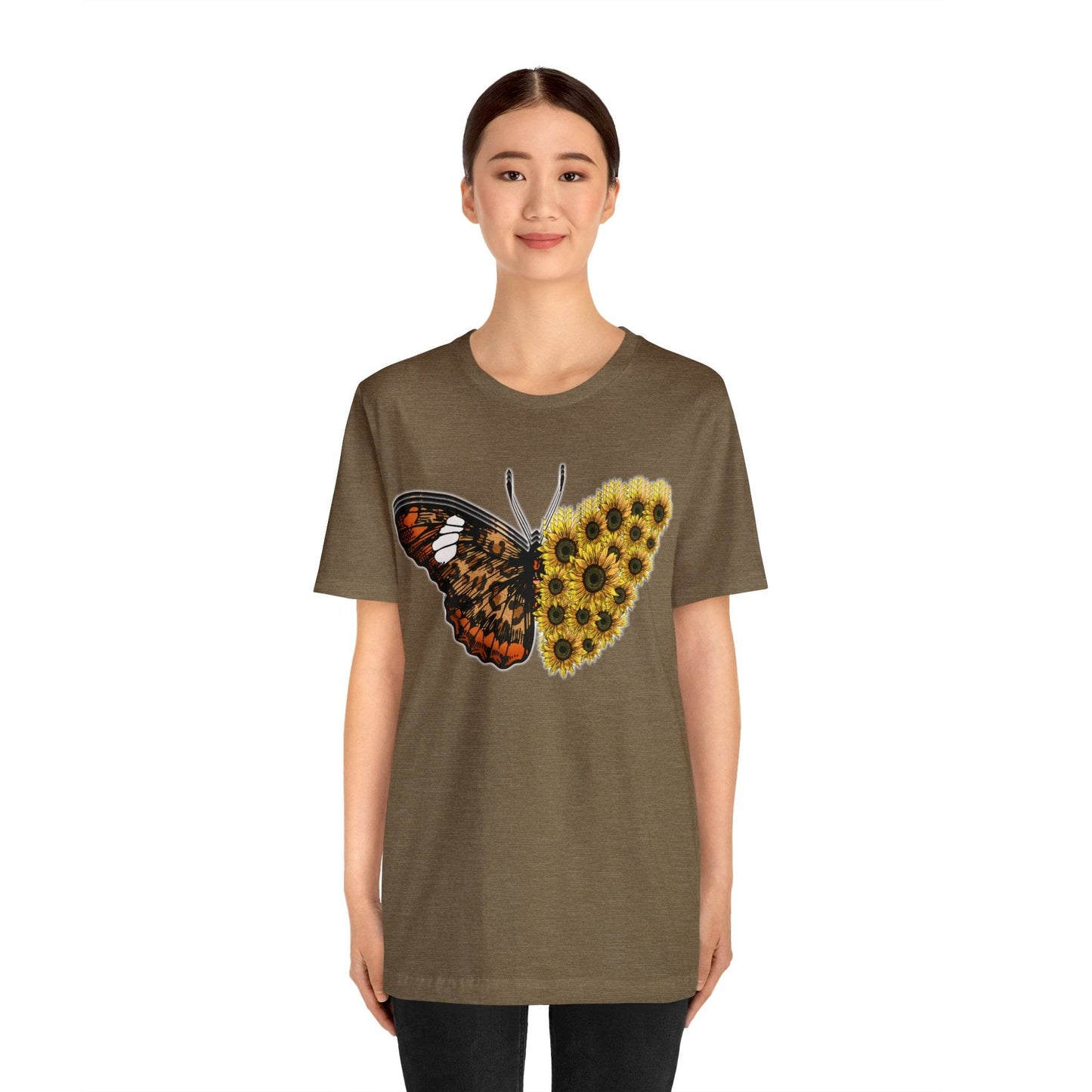 Butterfly Shirt, Sunflower Shirt, Insect Shirt Nature love T shirtFloral Tee Shirt, Flower Shirt, Garden Shirt, Womens Fall Summer shirt - Giftsmojo