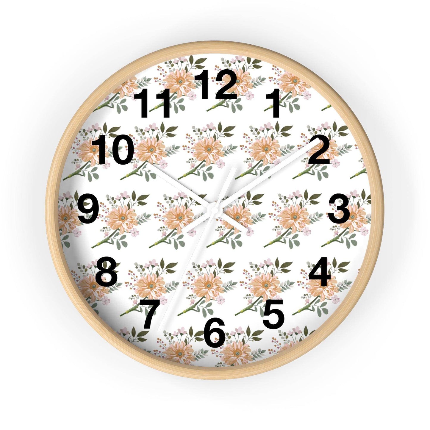 Flower wall clock, Wall clock. Floral Wall Clock, Home decor gift, House Warming gift, unique Gift, Mom gift - Giftsmojo