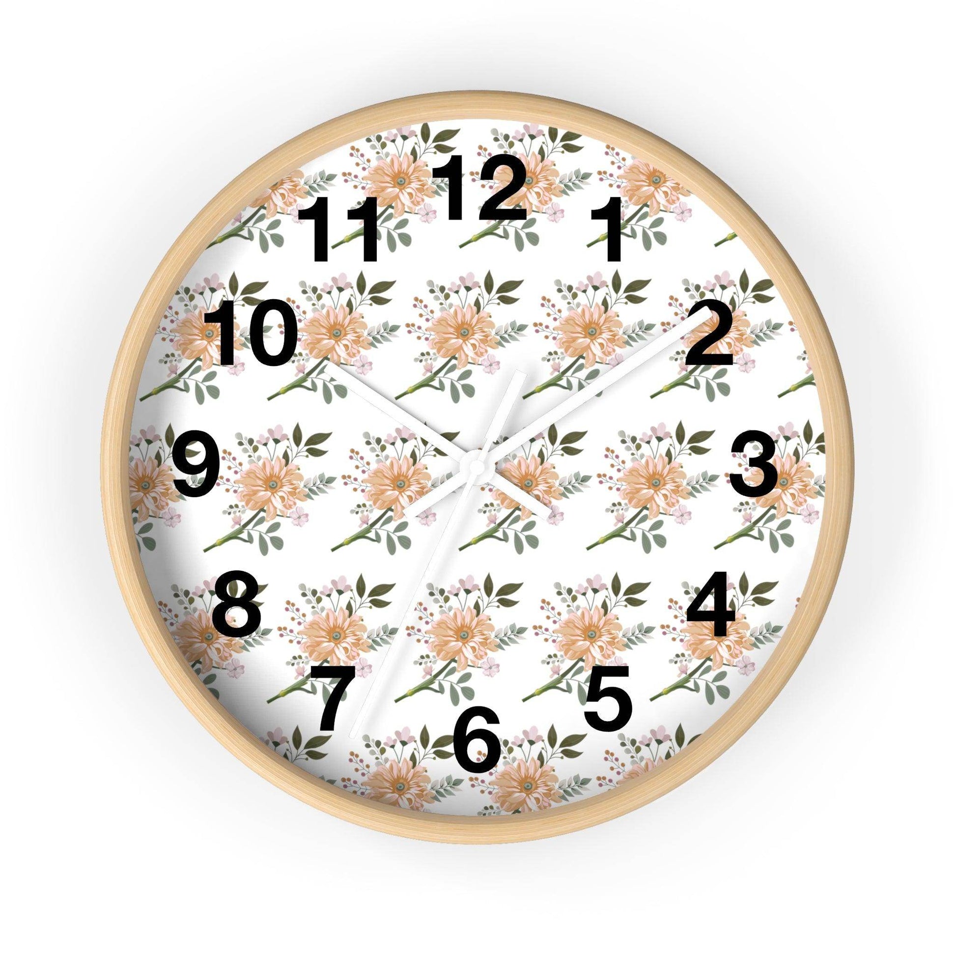 Flower wall clock, Wall clock. Floral Wall Clock, Home decor gift, House Warming gift, unique Gift, Mom gift - Giftsmojo