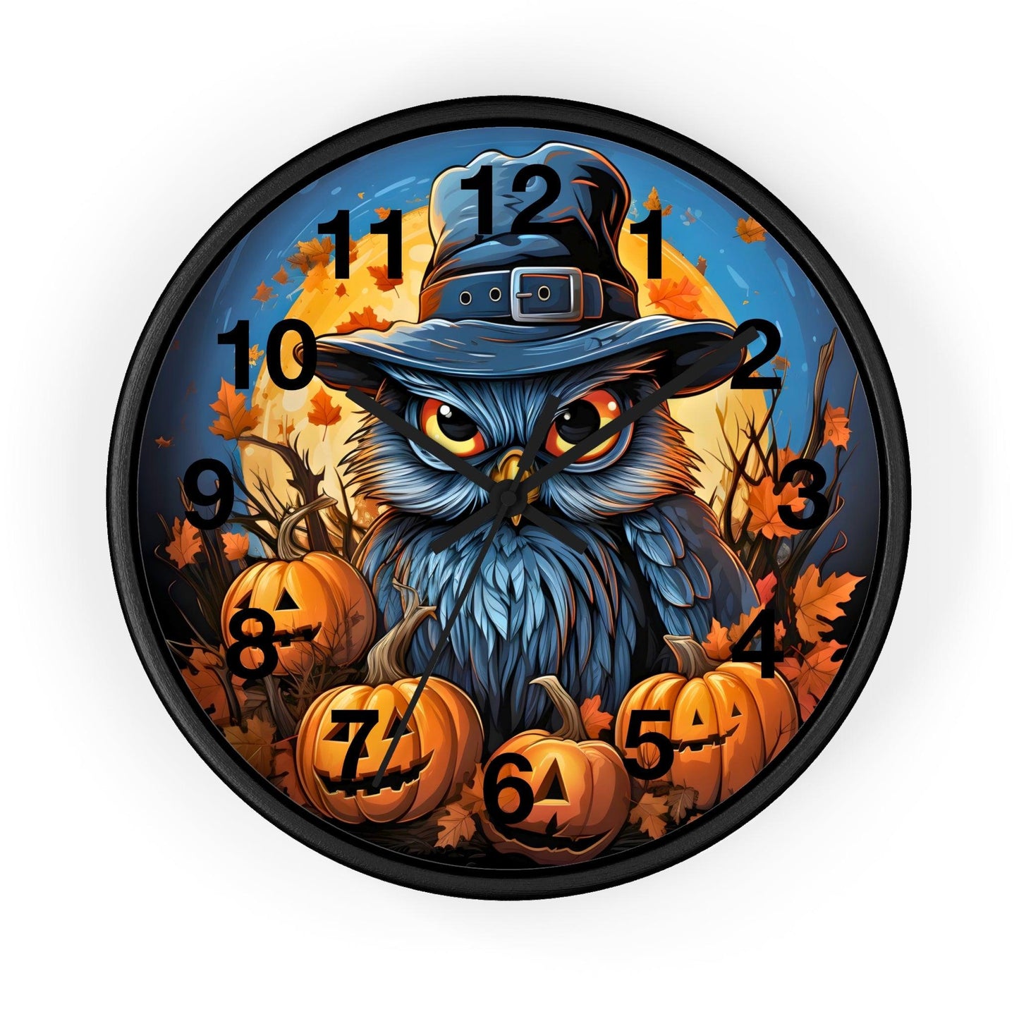 Happy HALLOTHANKSMAS Wall Clock Halloween Wall Clocks Thanksgiving Clock Fall Clock Halloween Decor