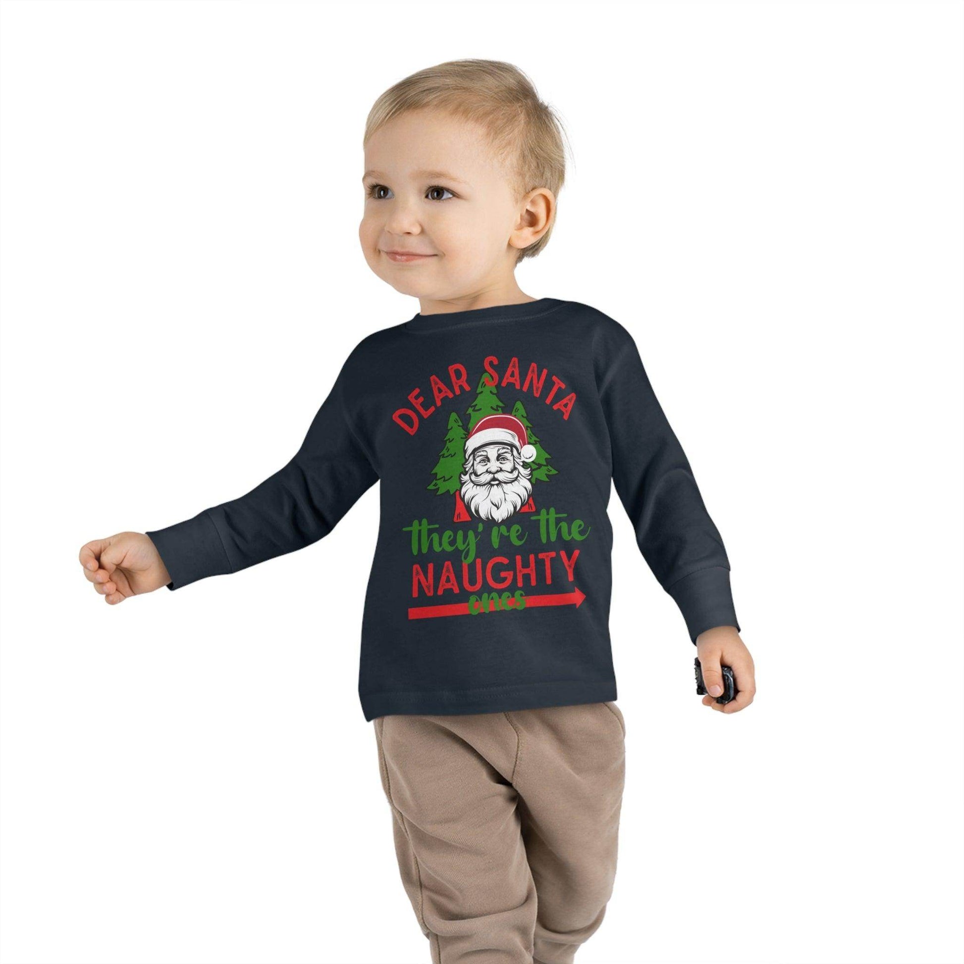 Kids Dear Santa They're The Naughty Ones Shirt For Christmas Shirt for Kids Christmas Outfit for Kids Santa Shirt - Giftsmojo