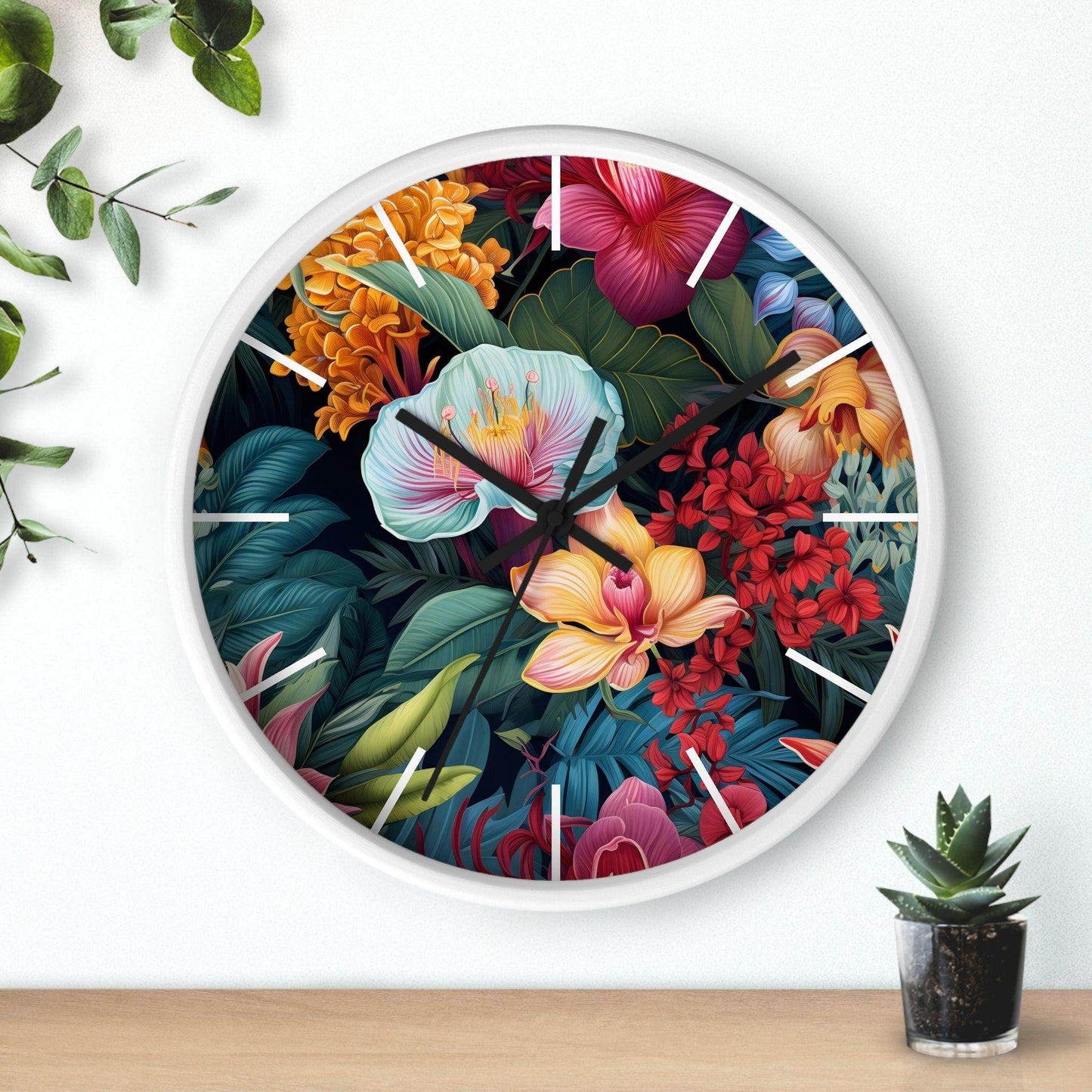 Wild Flower Wall Clock Flower Wall Clocks Home Clock Spring Clock Floral Clock Home Decor - Giftsmojo