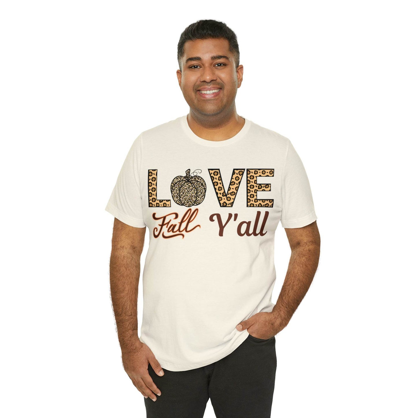 Leopard Print Love Fall Y'all Shirt, Pumpkin Shirt, Fall Shirt for Fall Lovers, Fall Gift - Giftsmojo