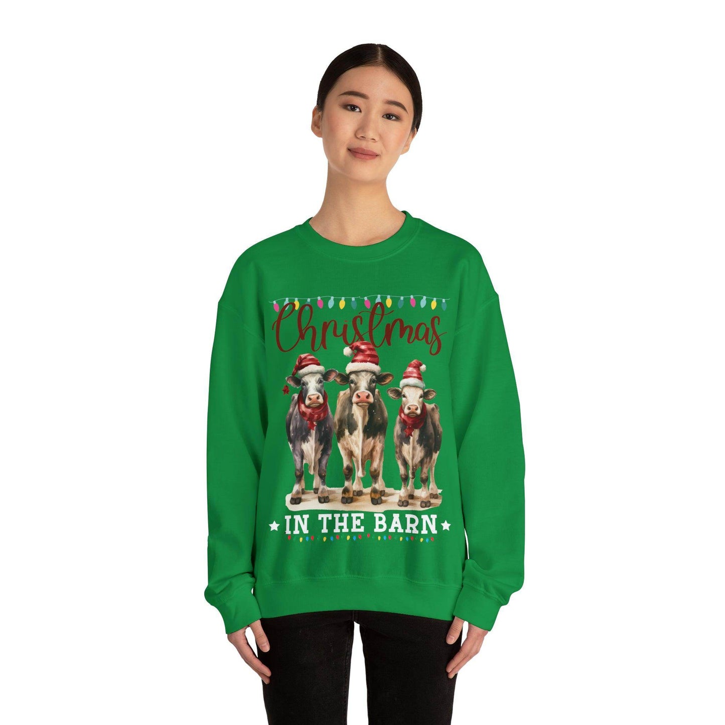 Farm Christmas Sweatshirt Christmas in The Barn Sweatshirt Christmas Farm Sweatshirt Christmas Sweater Trendy Christmas Shirt Farmers - Giftsmojo