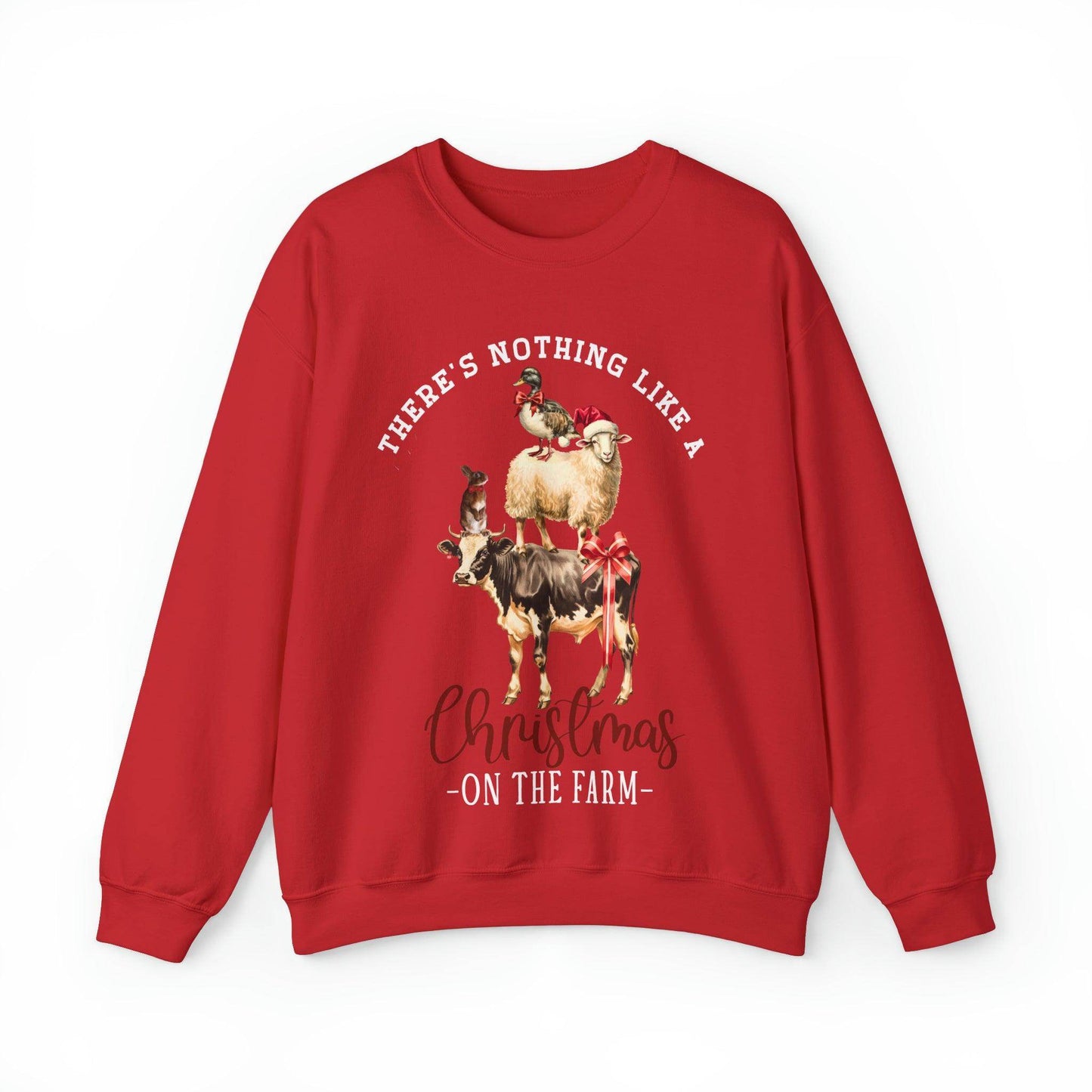 There's Nothing Like Christmas On The Farm Christmas Sweatshirt Farm Christmas Farm Sweatshirt Christmas Sweater Trendy Christmas Shirt Farmers - Giftsmojo