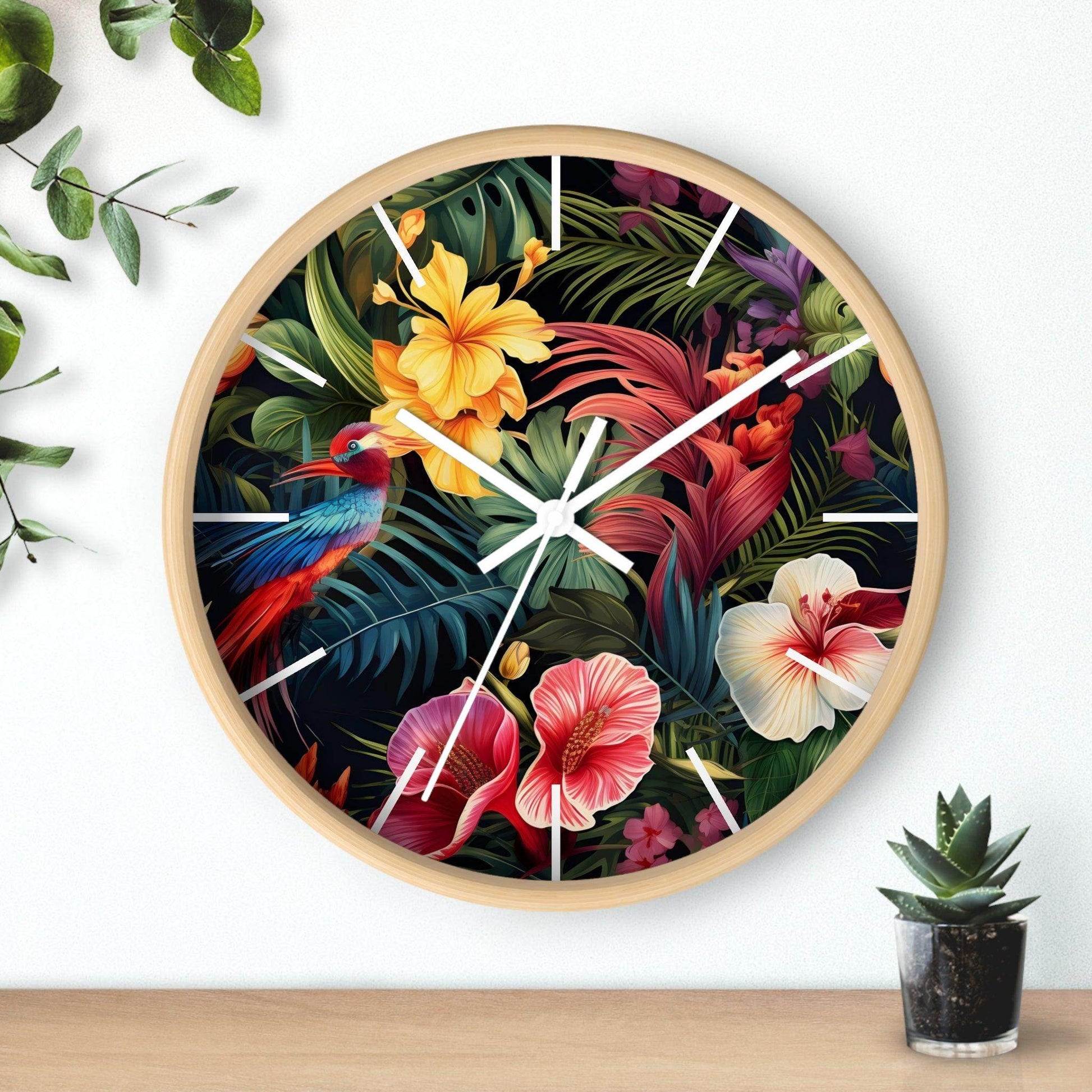 Wild Flower Wall Clock Flower Wall Clocks Home Clock Spring Clock Floral Clock Home Decor - Giftsmojo