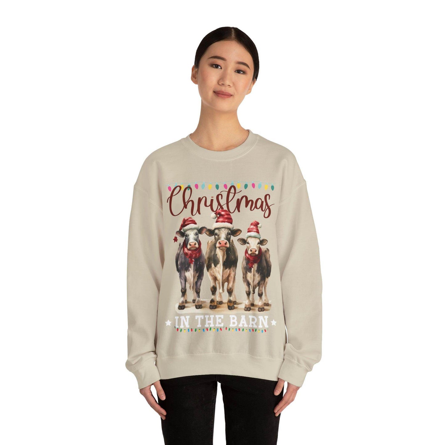 Farm Christmas Sweatshirt Christmas in The Barn Sweatshirt Christmas Farm Sweatshirt Christmas Sweater Trendy Christmas Shirt Farmers - Giftsmojo