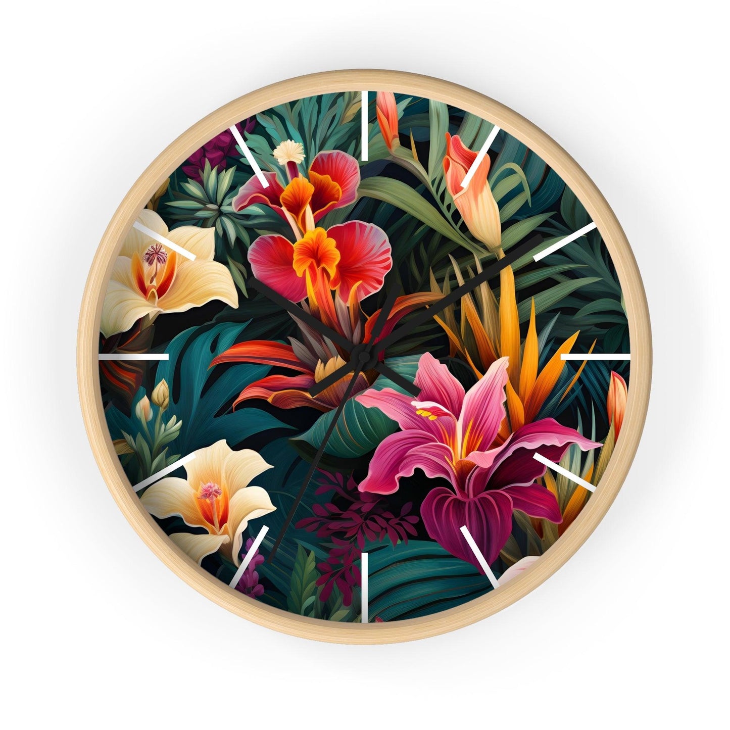 Wild Flower Wall Clock Flower Wall Clocks Home Clock Spring Clock Floral Clock Home Decor
