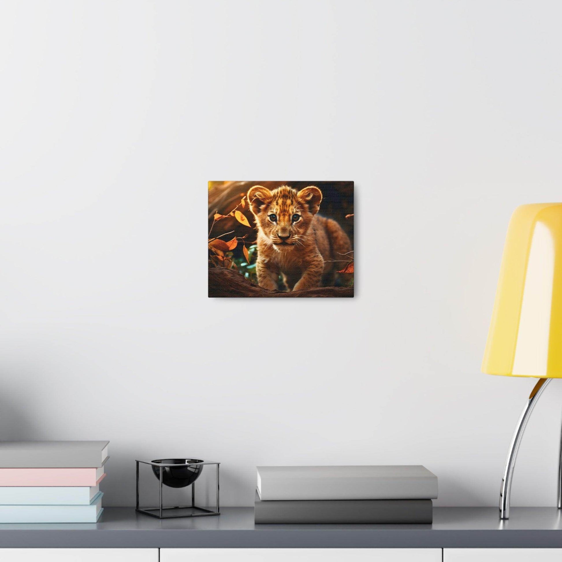 Baby Lion Cub Print Animal Nature Art Safari Nursery Canvas Gallery Wraps Baby Lion Print Large Canvas Art Animal Wall Art Lover Gift - Giftsmojo