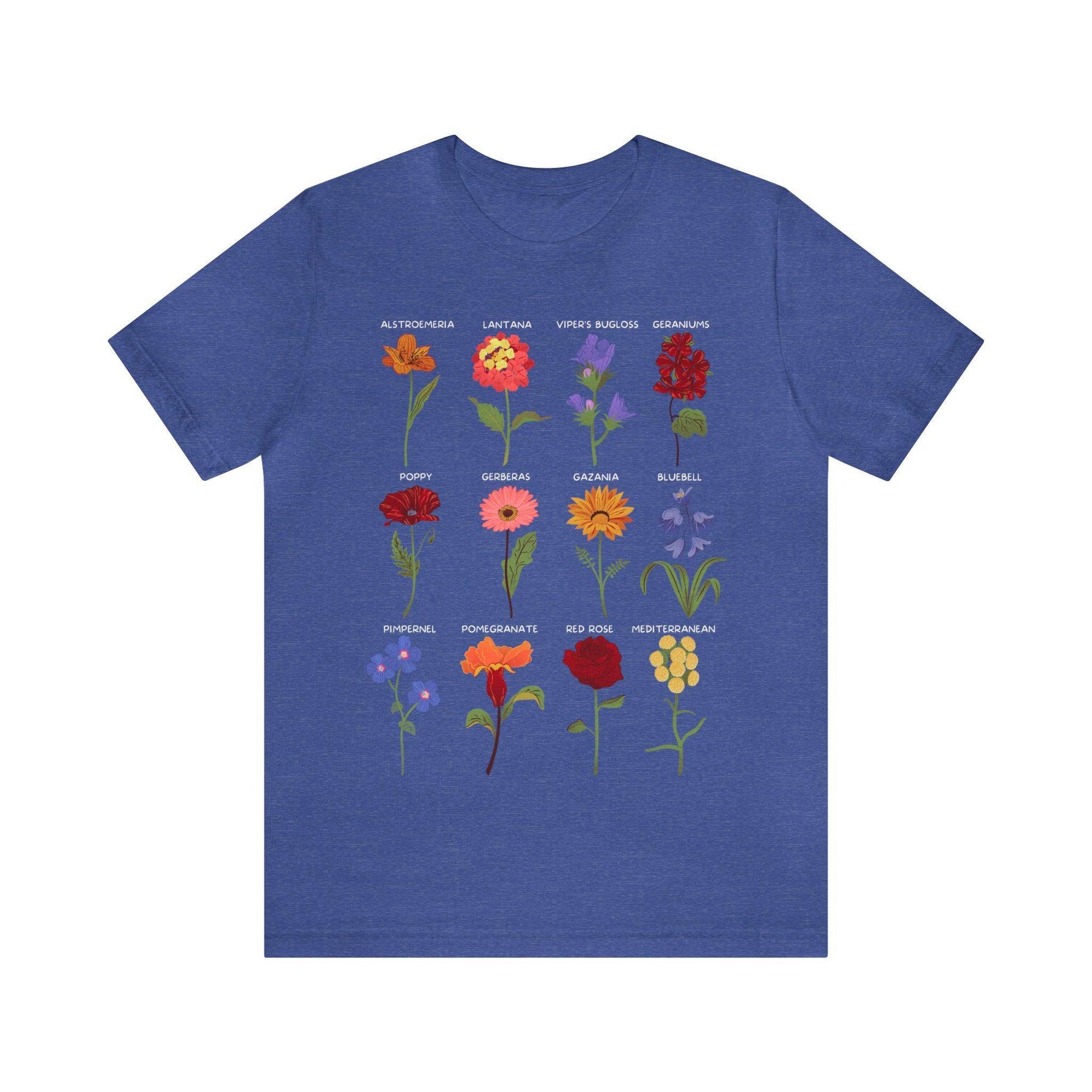 Wildflower Tshirt, Flower Shirt, Types of Flowers Shirt, Floral Tshirt, Gift for Women, Ladies Shirts Best Friend Gift, Plant Mom Nature Tee - Giftsmojo