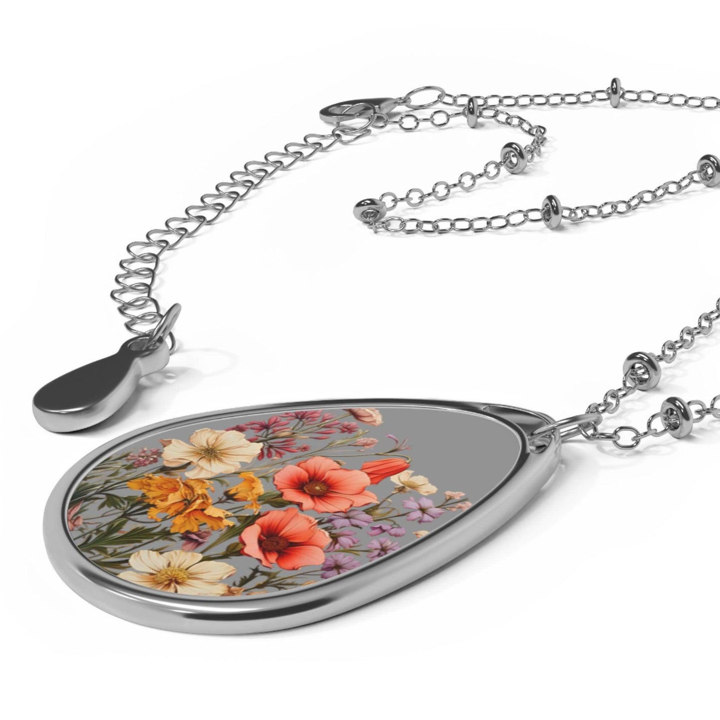 Flower Jewelry Nature Flower Oval Necklace Flower Necklace - Unique Gift For Her Birthday Christmas Flower Necklace Flower Jewelry Nature Jewelry Floral Jewelry - Giftsmojo