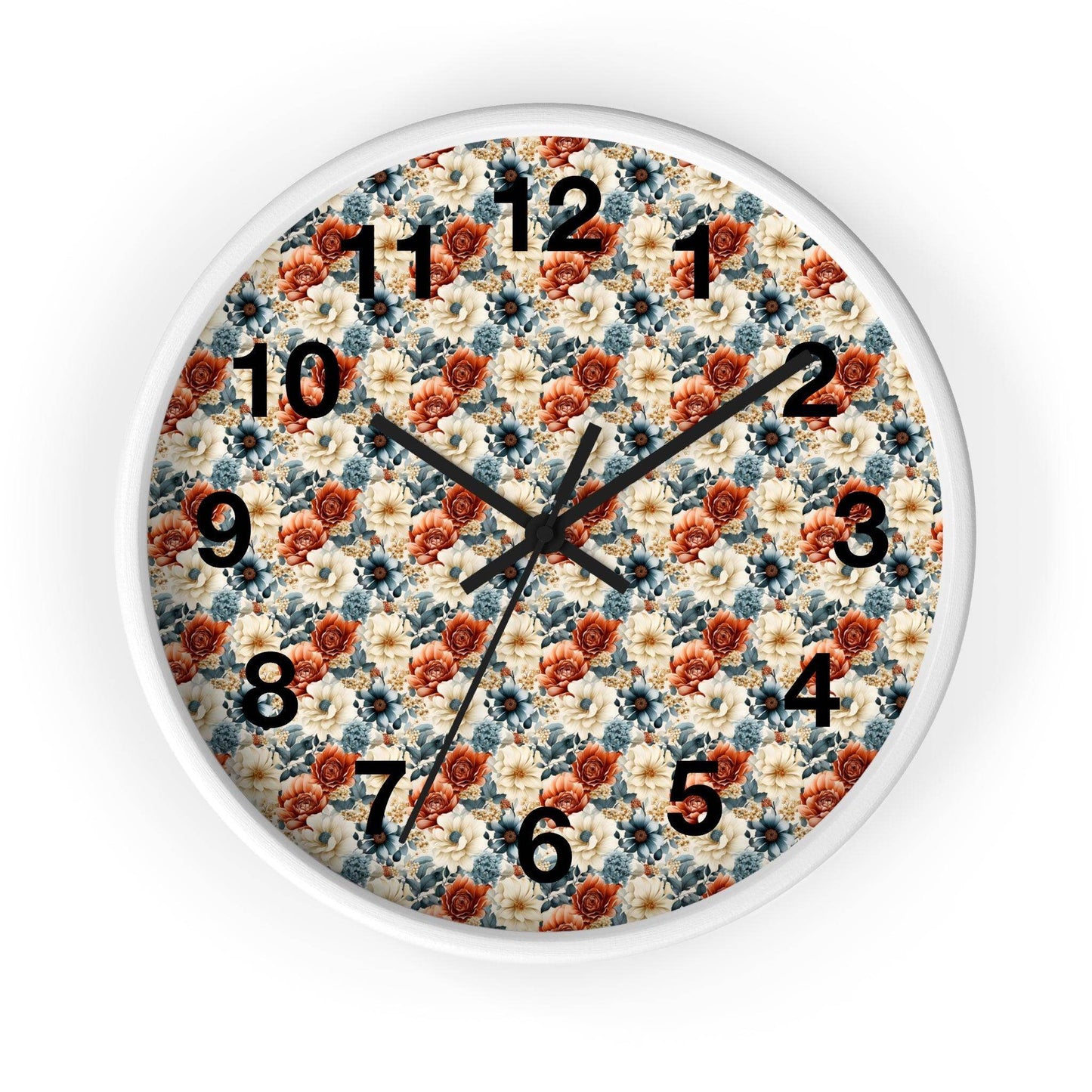 Flower Wall Clock Floral Wall Clock Kids Room Home Decor New Home House Warming Gift New Home Owner, Dorm Room Clock Collage Student Clock - Giftsmojo