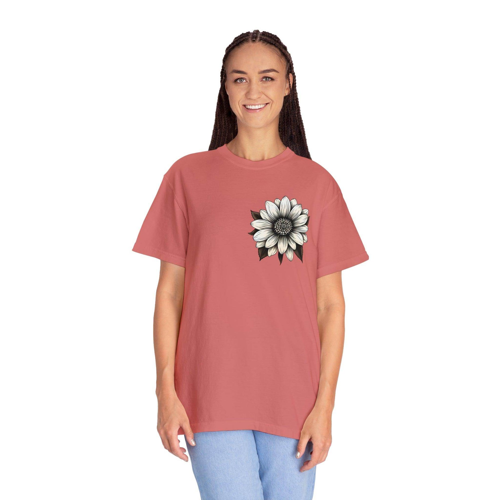 Sunflower Shirt Women Flower Shirt Aesthetic Women Top Floral Graphic Tee Floral Shirt Flower T-shirt, Wild Flower Shirt Gift For Her - Giftsmojo