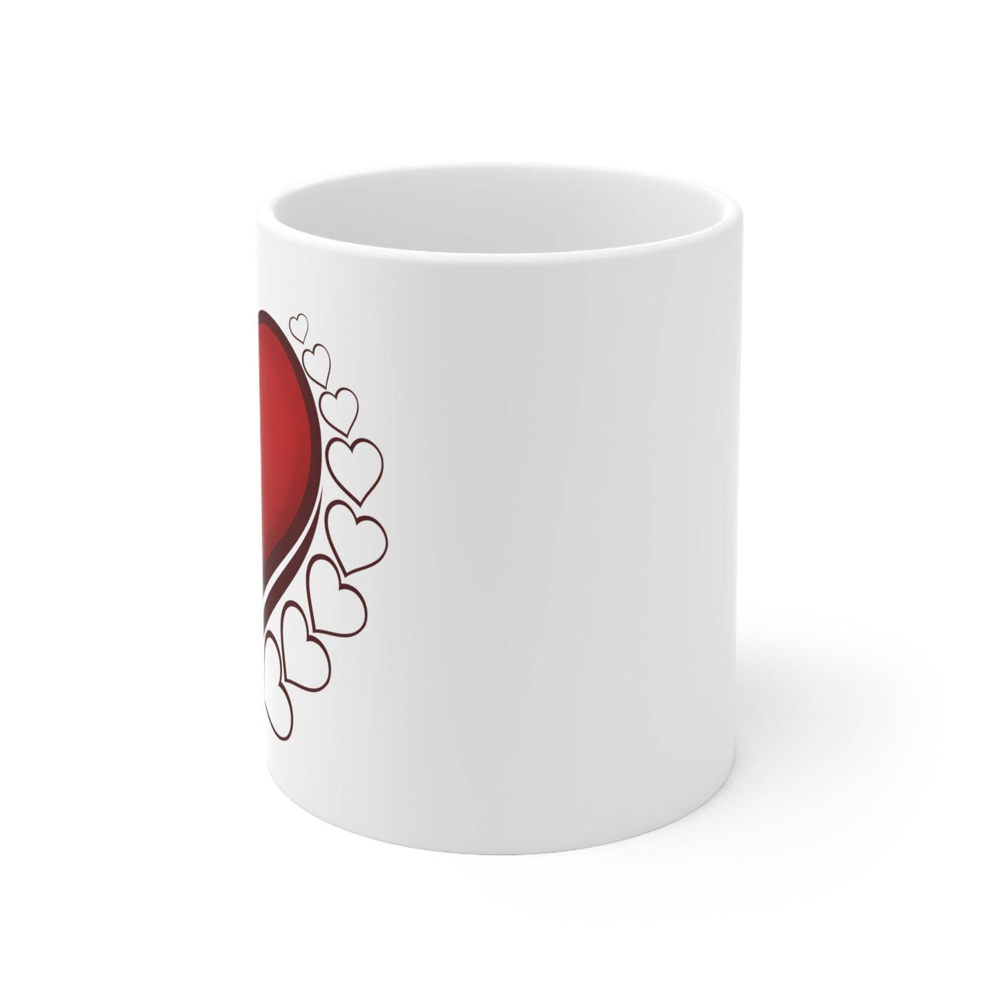 Love hearts Mug, Valentine gift, gift for mom, gift for her, gift for him, mug, custom mug, Ceramic Mug 11oz - Giftsmojo